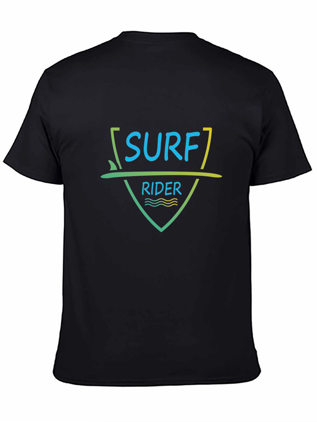 Surf Rider Graphic Tee - Black Cotton T-Shirt