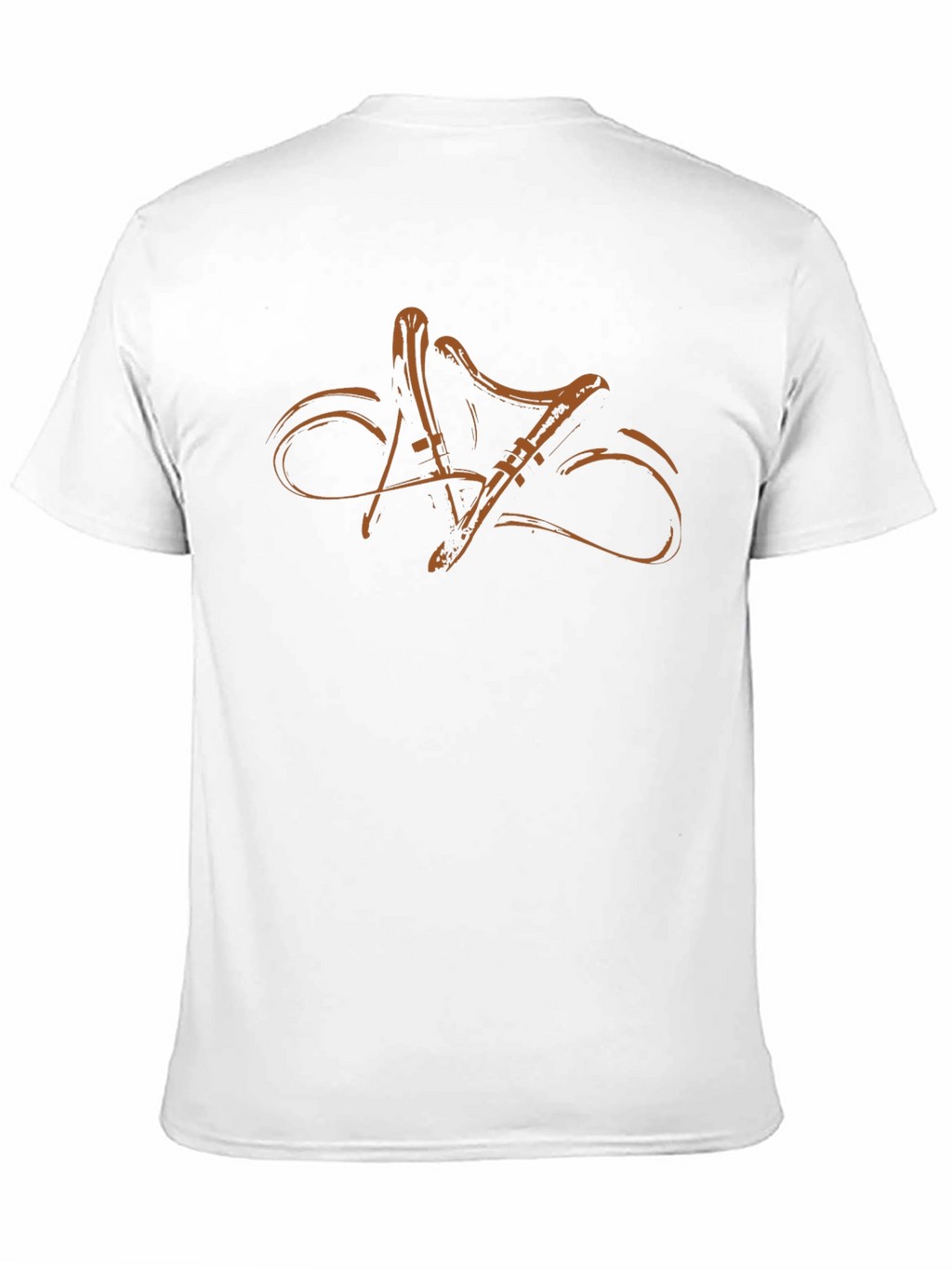 Stylish Black T-Shirt with Abstract Musical Instrument Design