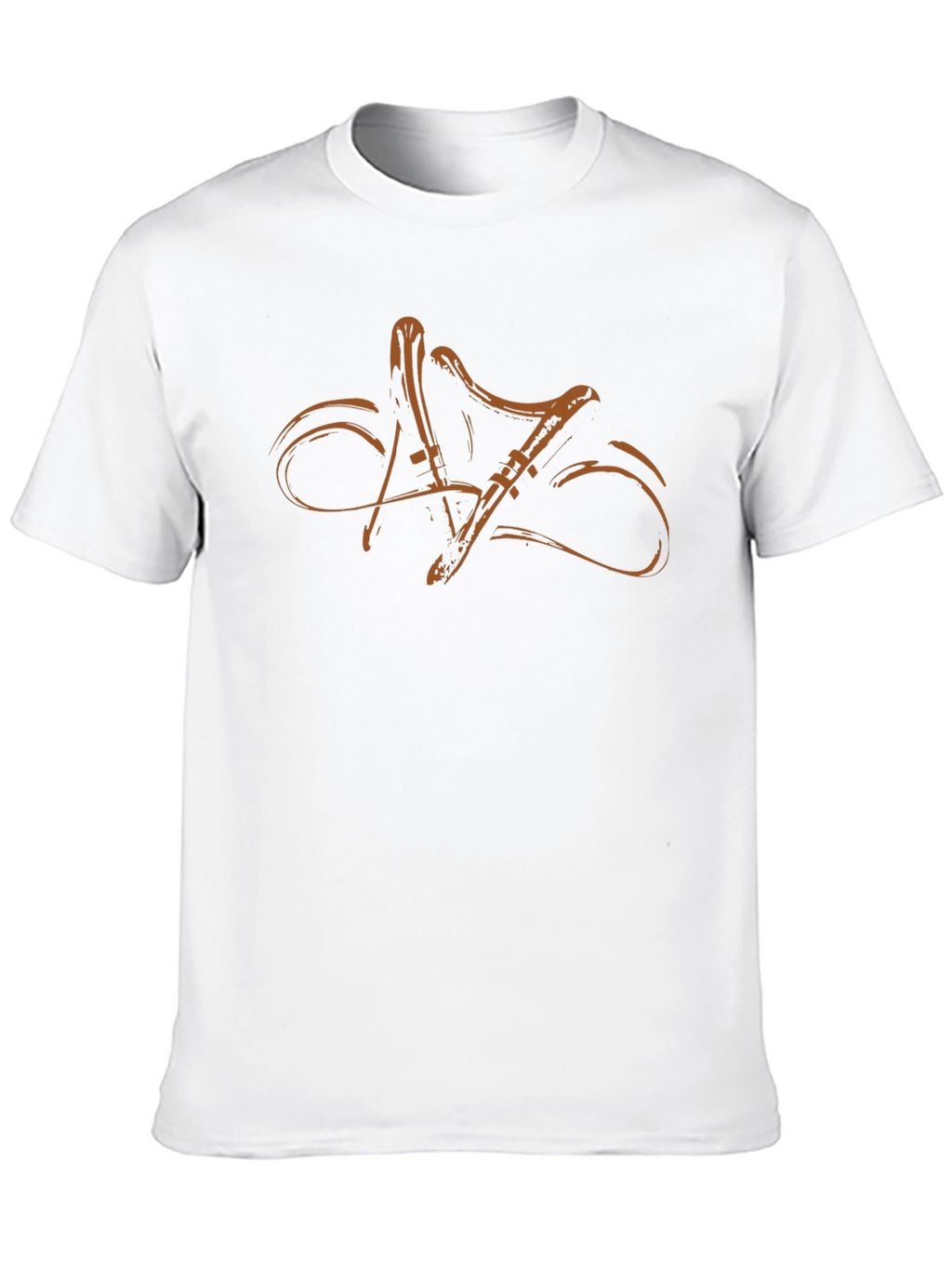 Stylish Black T-Shirt with Abstract Musical Instrument Design