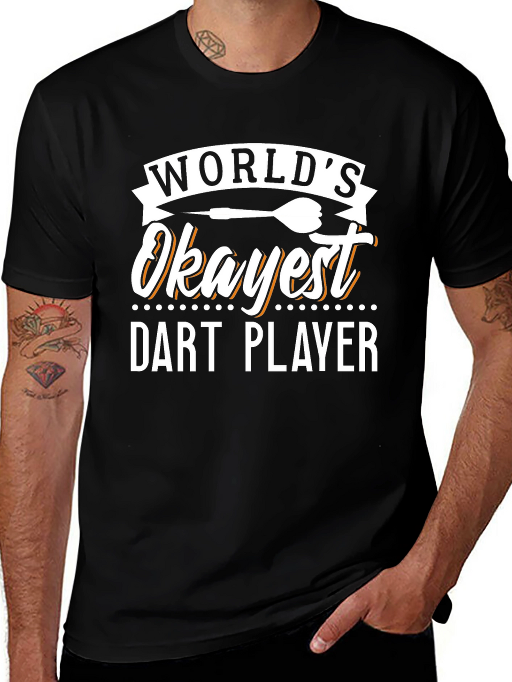 Worlds Okayest Dart Player Graphic T-Shirt