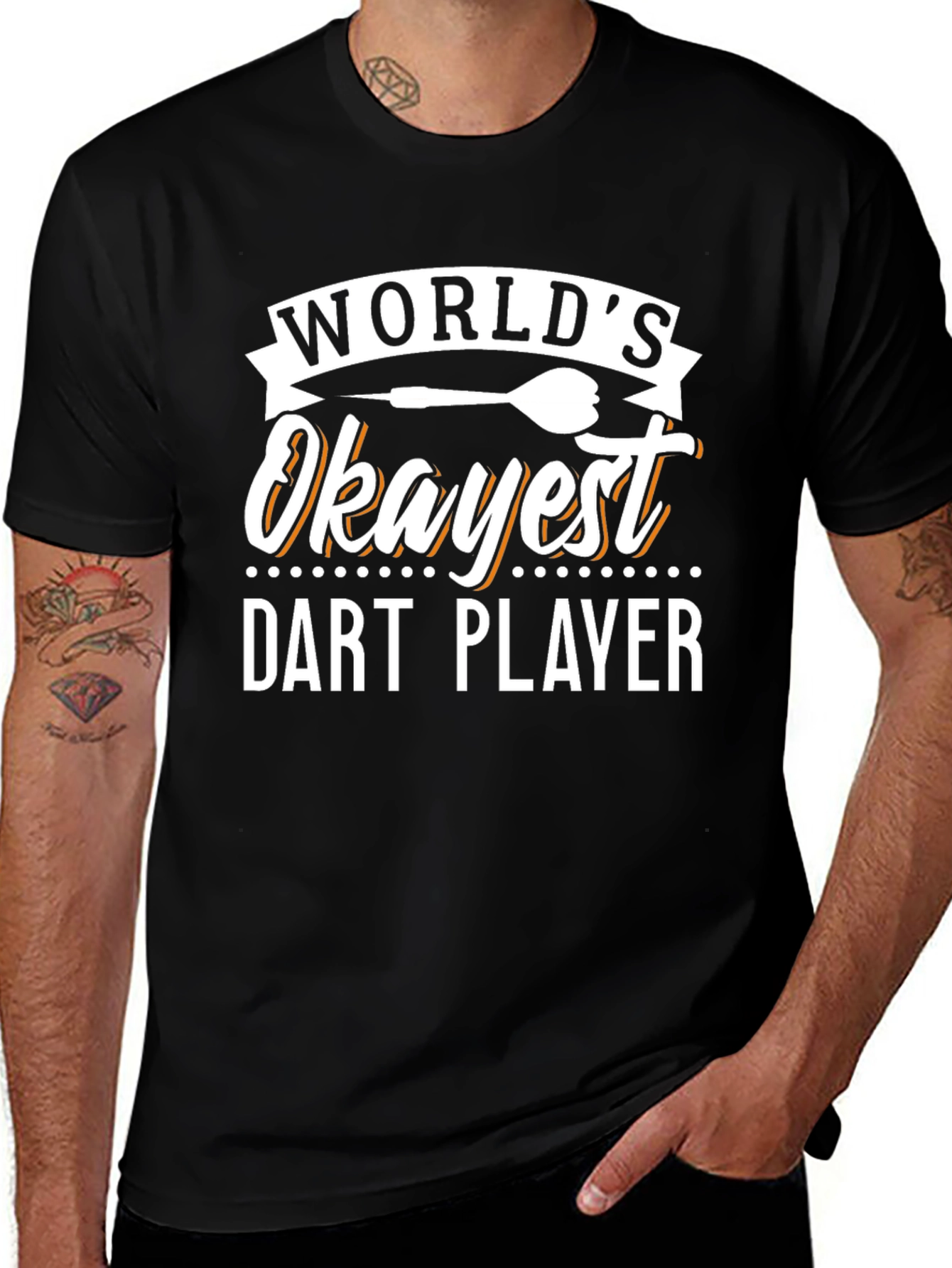 Worlds Okayest Dart Player Graphic T-Shirt