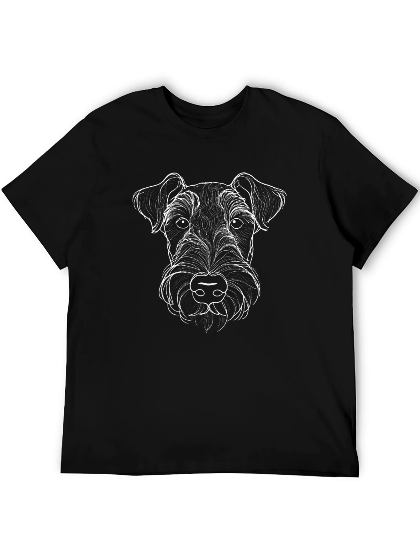 Dog Portrait Black T-Shirt - Stylish Animal Lover Tee