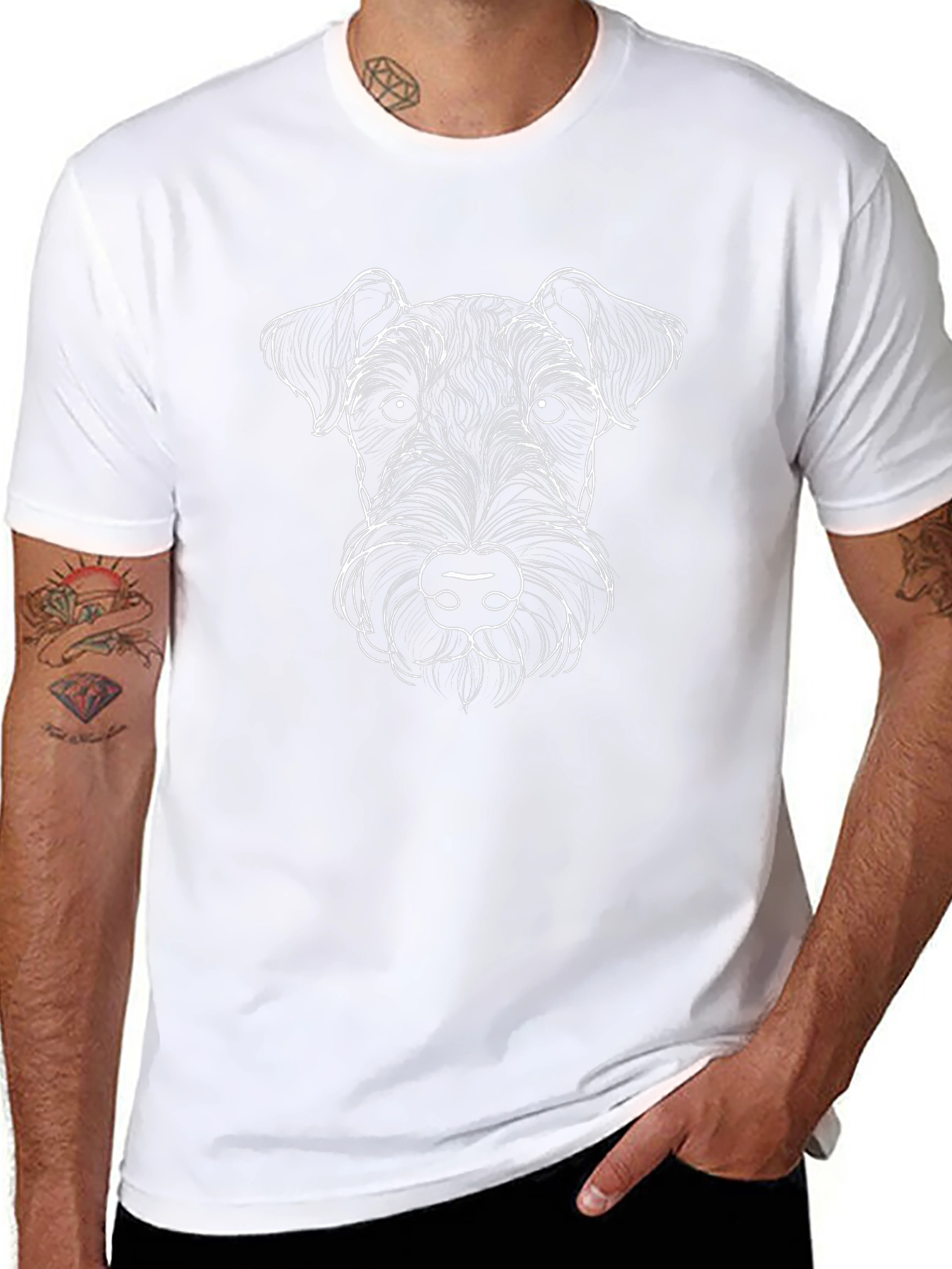 Dog Portrait Black T-Shirt - Stylish Animal Lover Tee