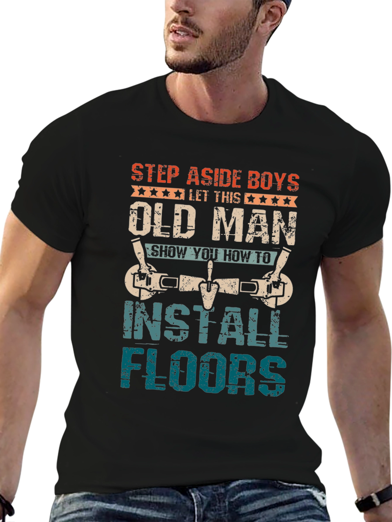 Old Man Install Floors T-Shirt