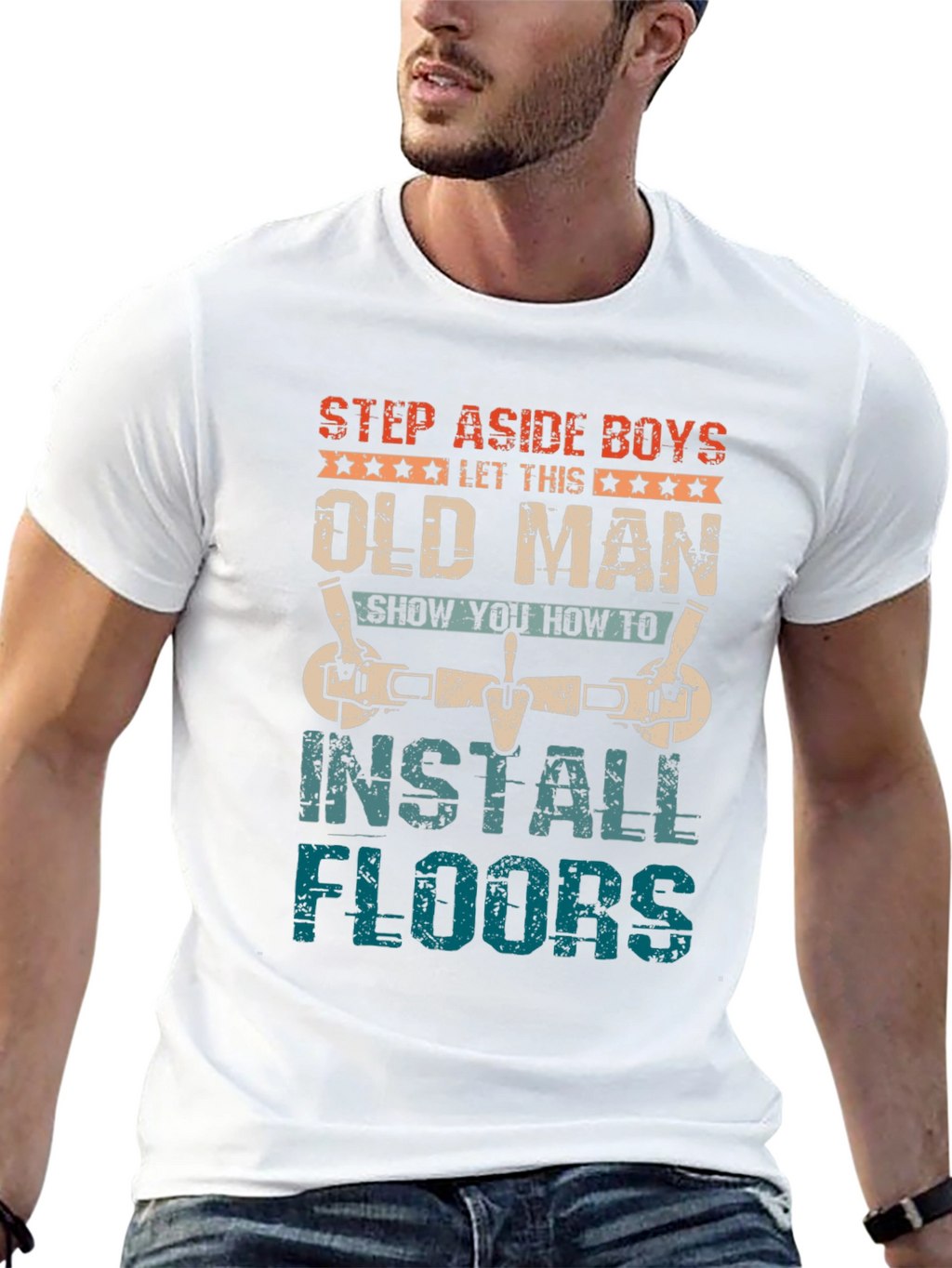 Old Man Install Floors T-Shirt