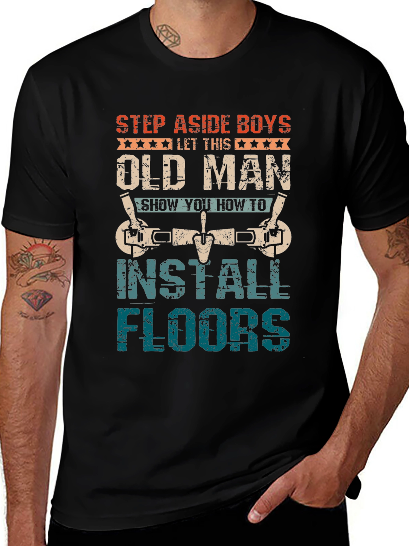 Old Man Install Floors T-Shirt
