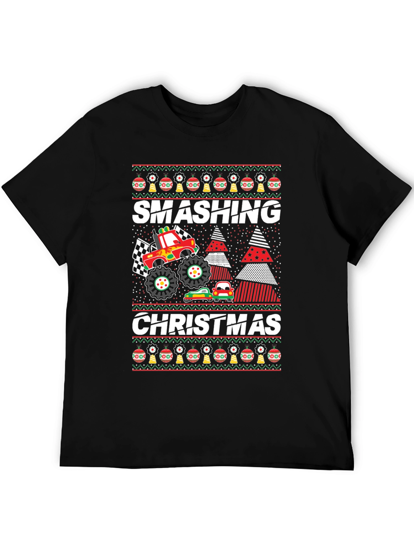 Smashing Christmas Monster Truck Graphic Tee