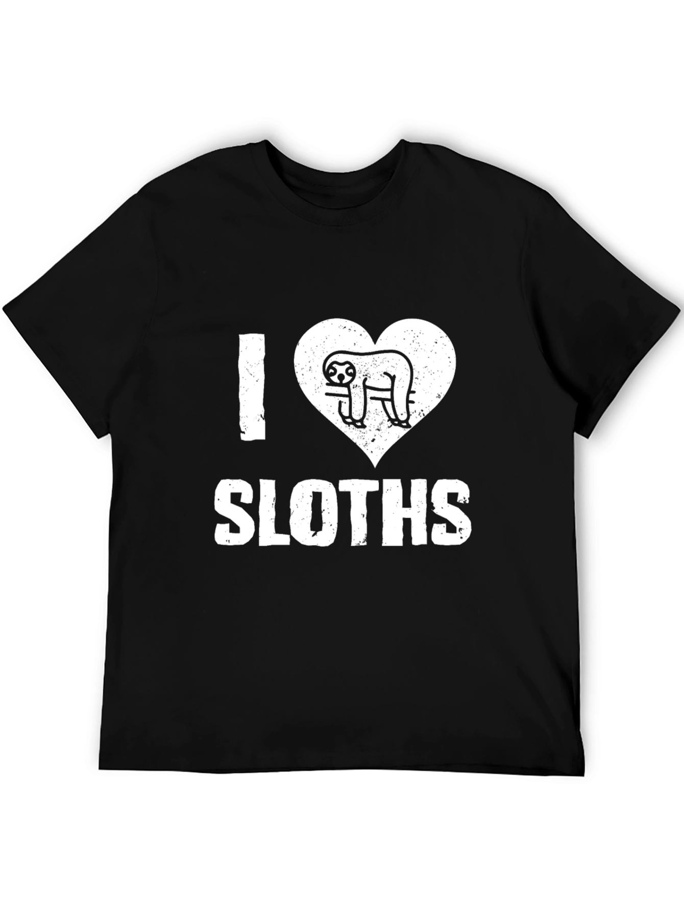I Heart Sloths Black T-Shirt