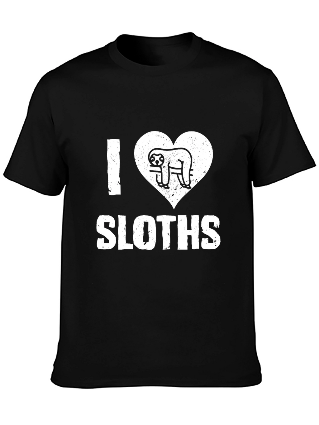 I Heart Sloths Black T-Shirt