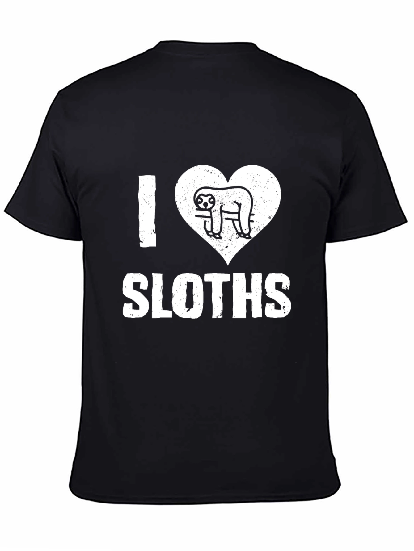I Heart Sloths Black T-Shirt