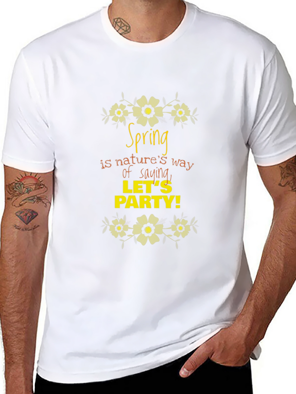 Spring Party Graphic Black T-Shirt