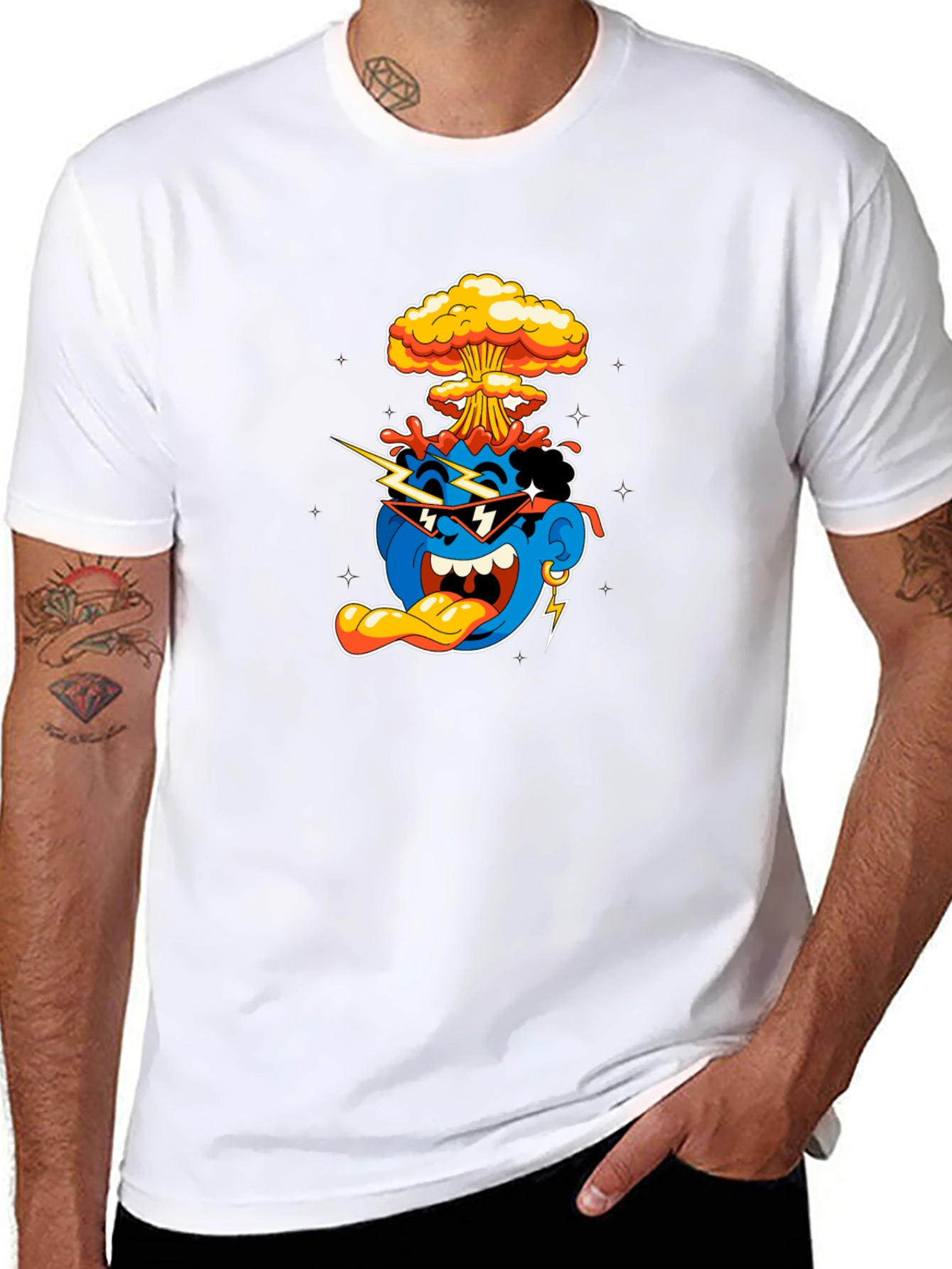 Cool Cartoon Graphic T-Shirt - Black