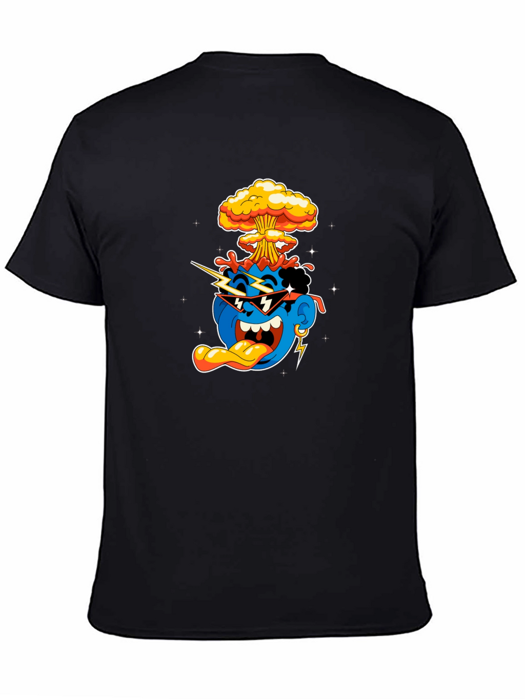Cool Cartoon Graphic T-Shirt - Black