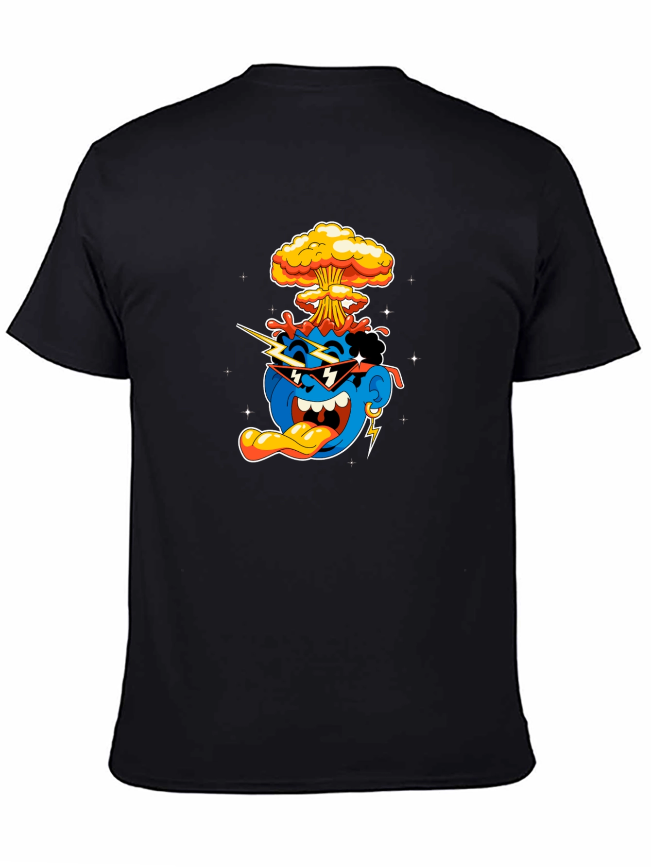 Cool Cartoon Graphic T-Shirt - Black