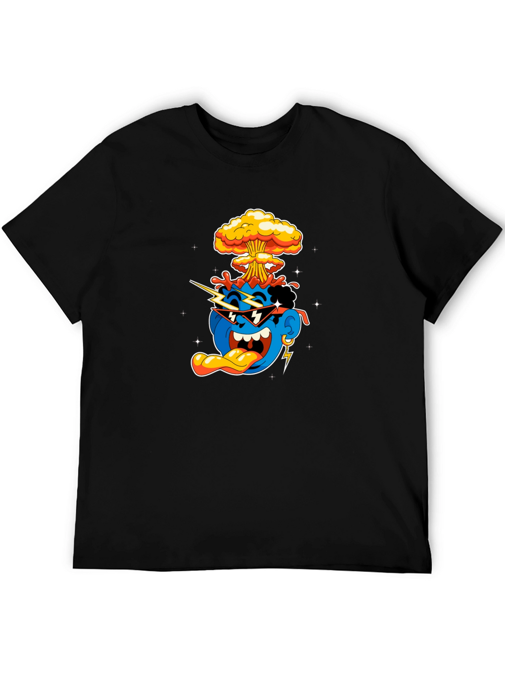 Cool Cartoon Graphic T-Shirt - Black