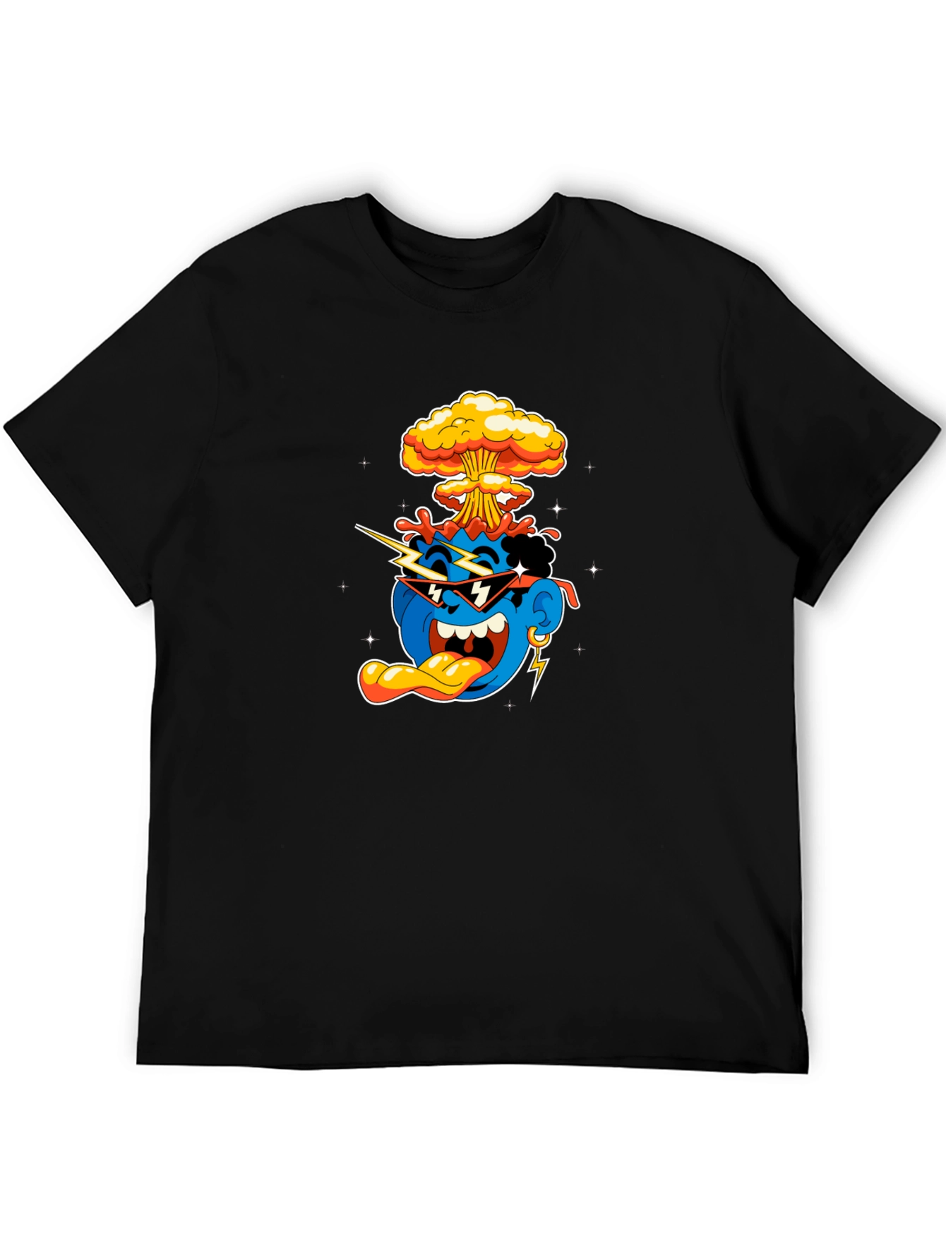 Cool Cartoon Graphic T-Shirt - Black