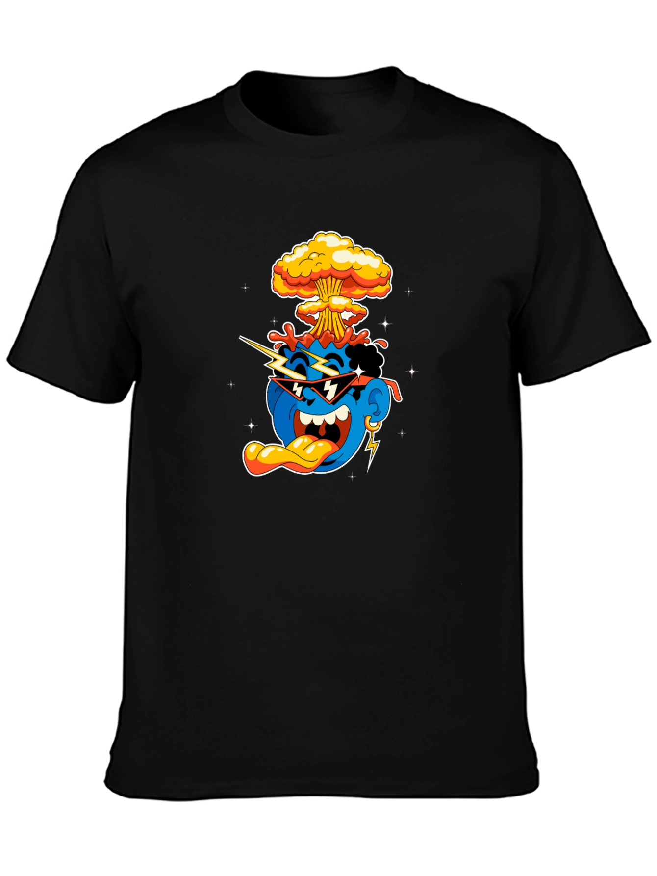 Cool Cartoon Graphic T-Shirt - Black