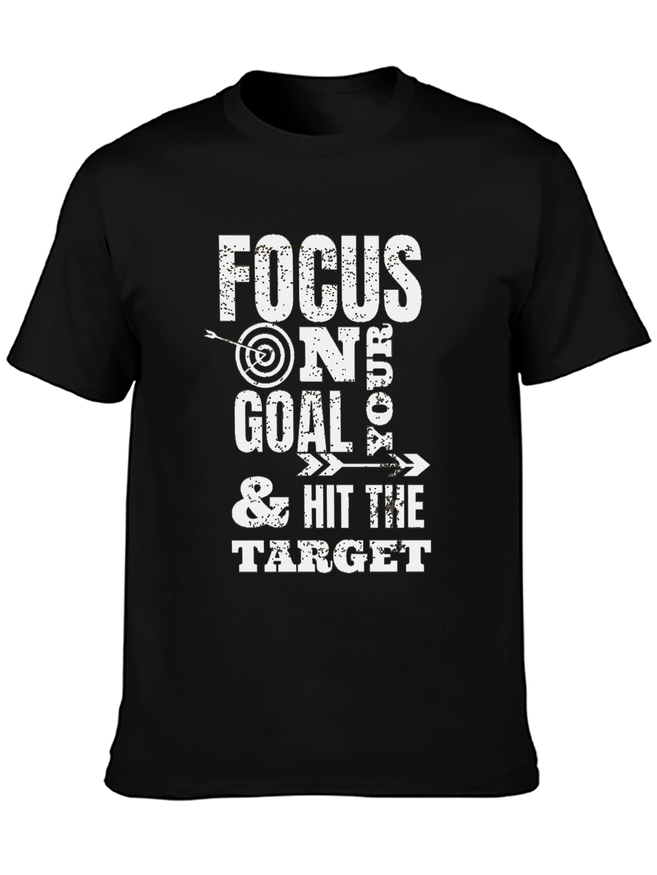 Focus Goal Target Black Graphic Tee