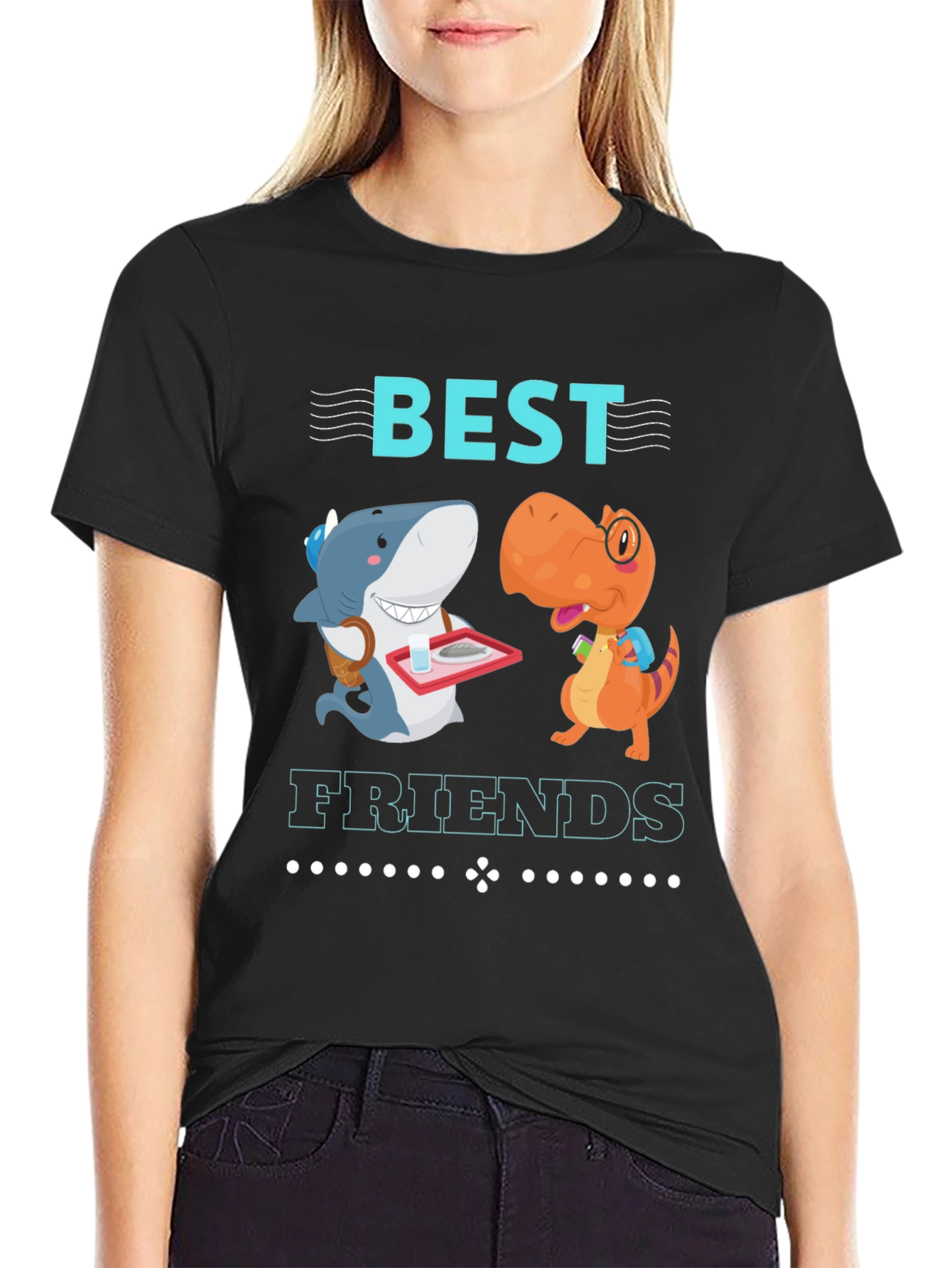 Best Friends Shark & Dino Graphic T-Shirt