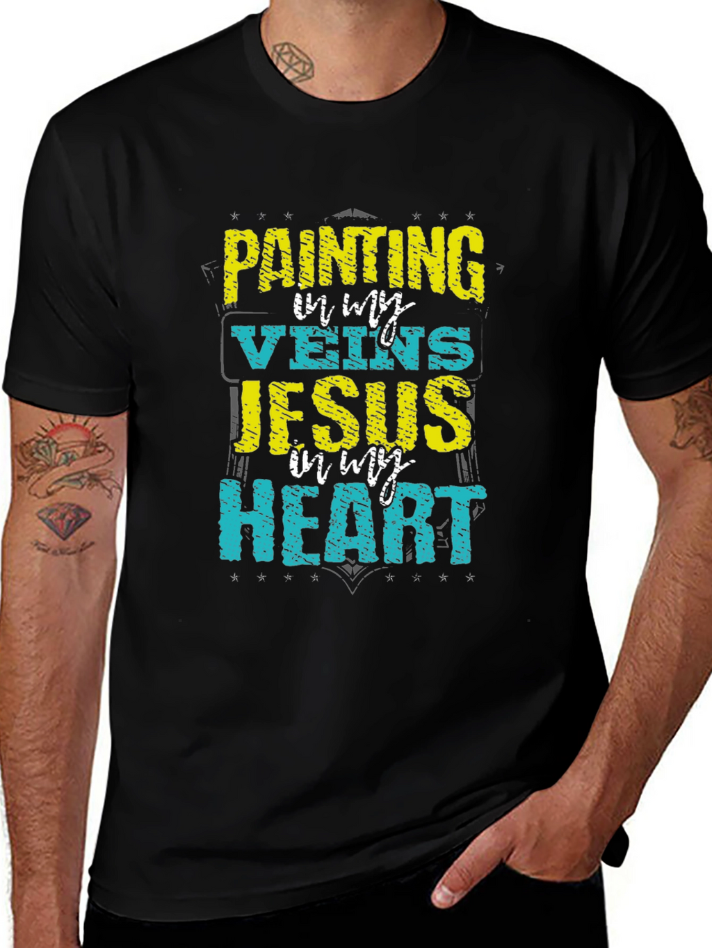 Painting in My Veins Jesus in My Heart T-Shirt