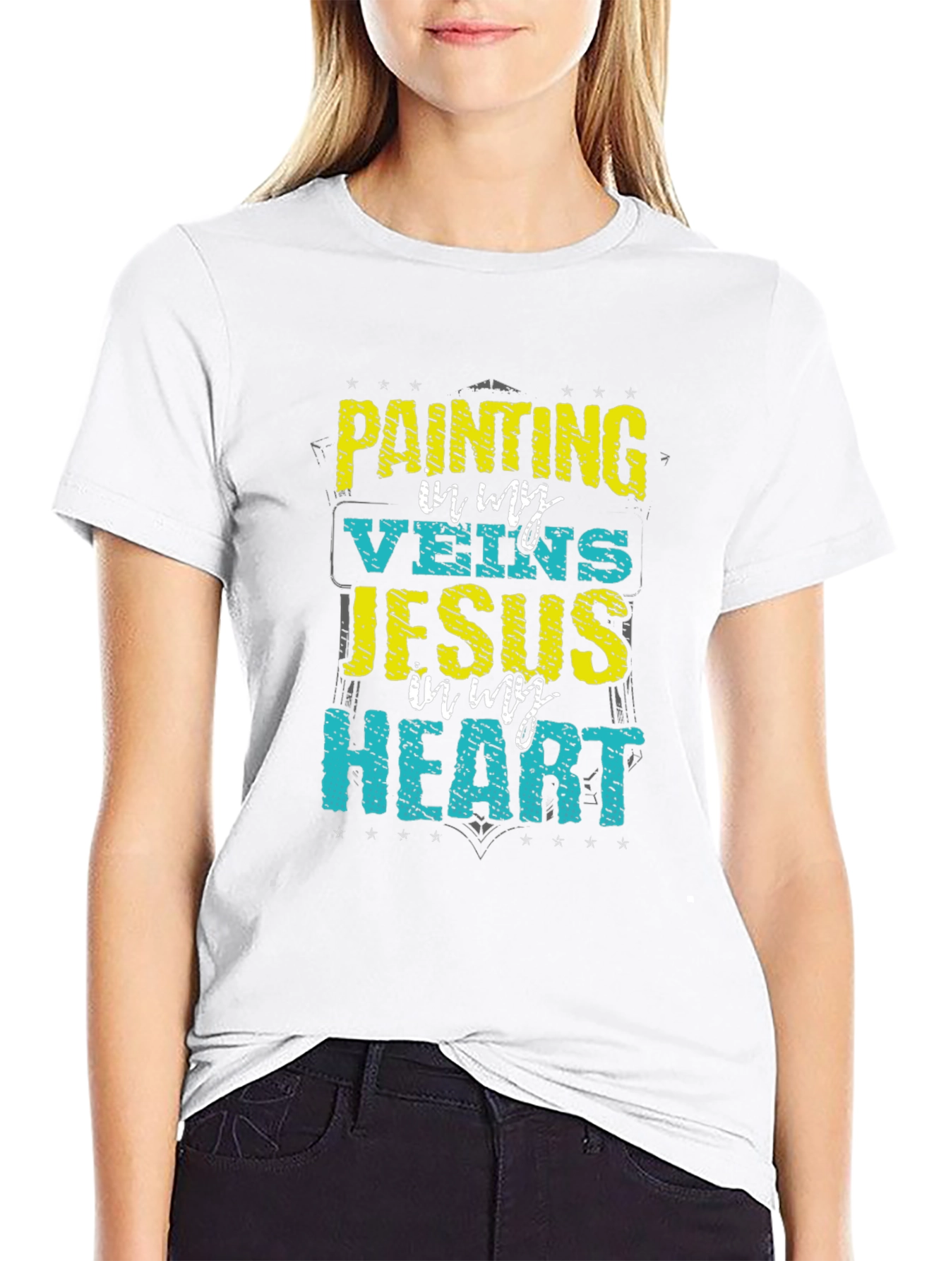 Painting in My Veins Jesus in My Heart T-Shirt