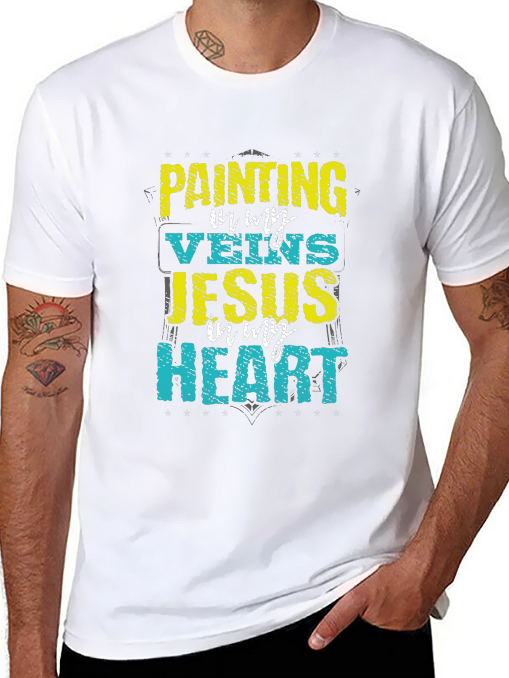 Painting in My Veins Jesus in My Heart T-Shirt