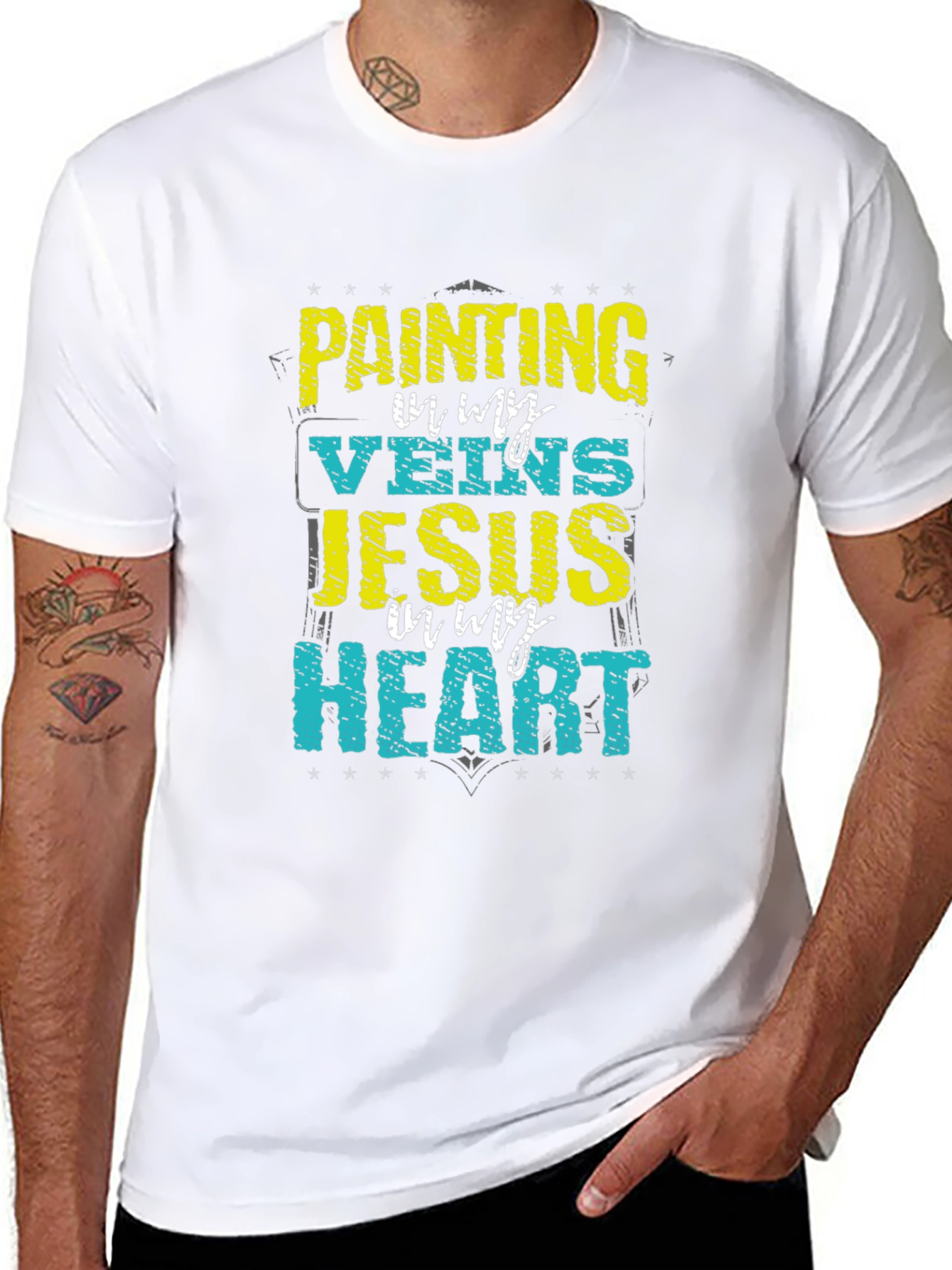 Painting in My Veins Jesus in My Heart T-Shirt