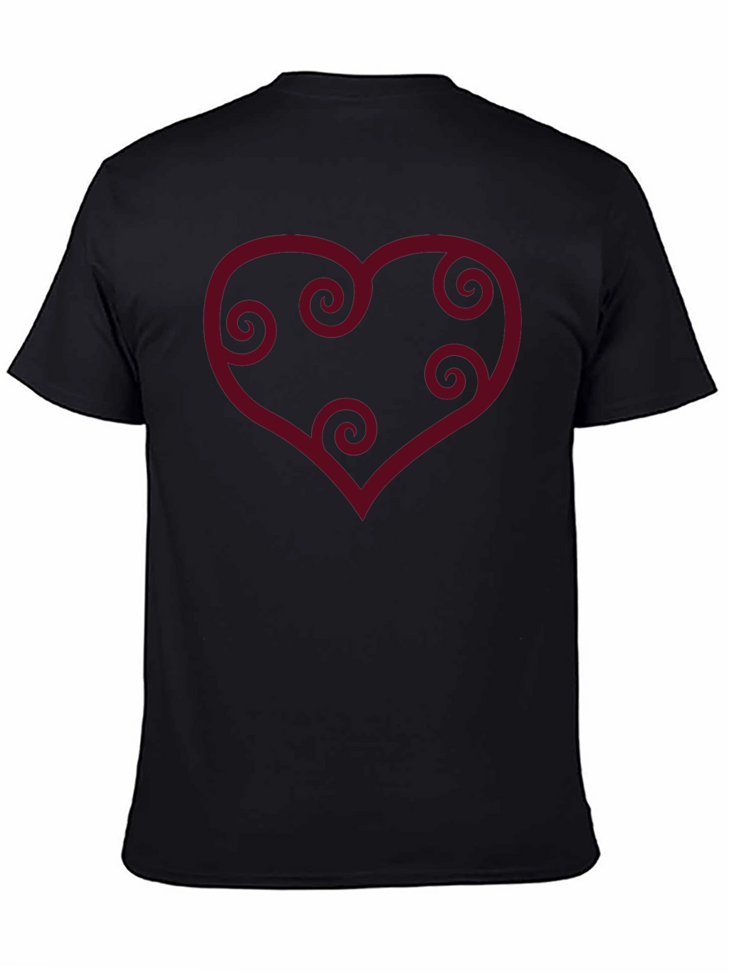 Heart Swirls Graphic Black T-Shirt