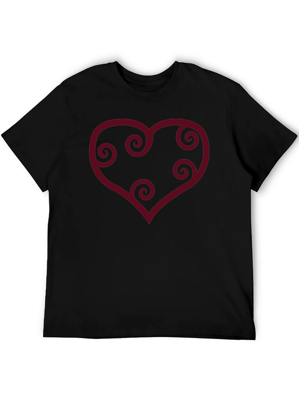 Heart Swirls Graphic Black T-Shirt