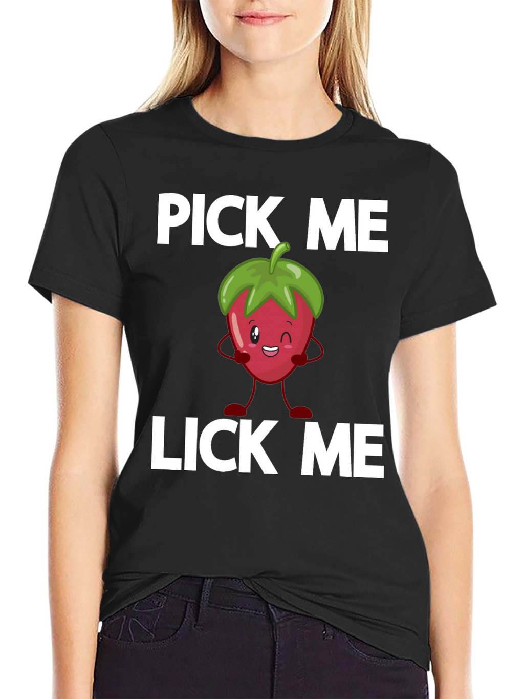 Pick Me Lick Me Strawberry Graphic Tee