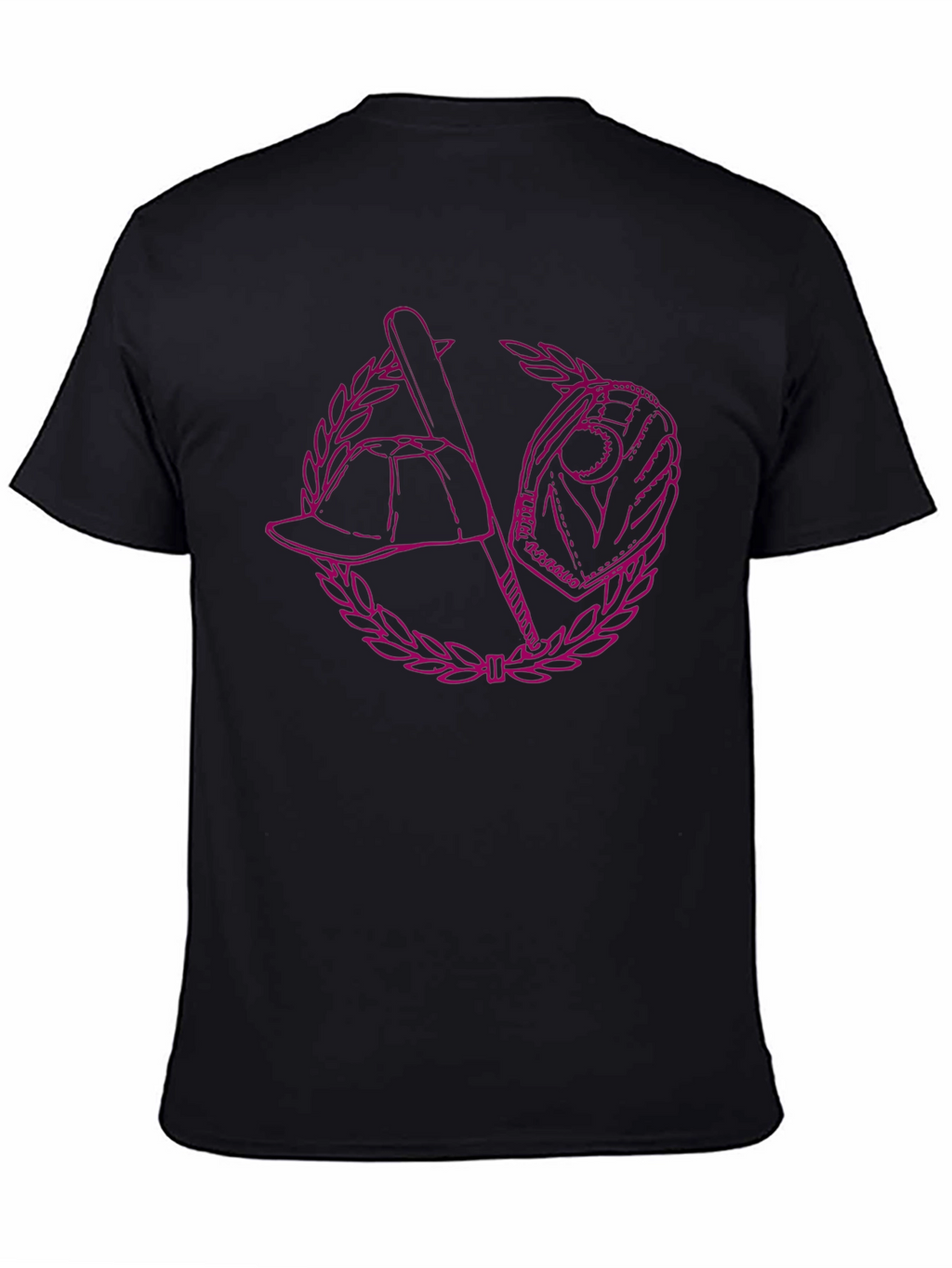 Baseball Graphic Tee - Black Cotton Blend Shirt