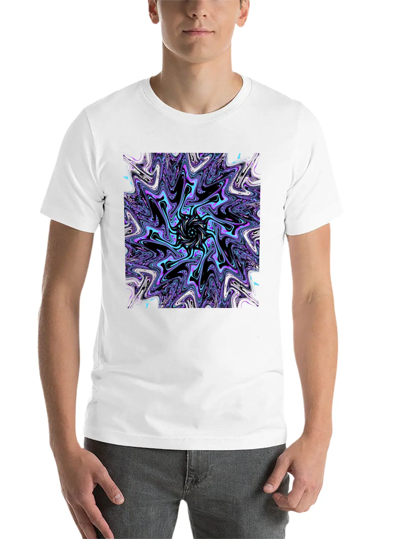 Galactic Black Hole Ectoplasm (Mandala) Stylish Everyday T-Shirt – Unisex Basic Cotton Tee