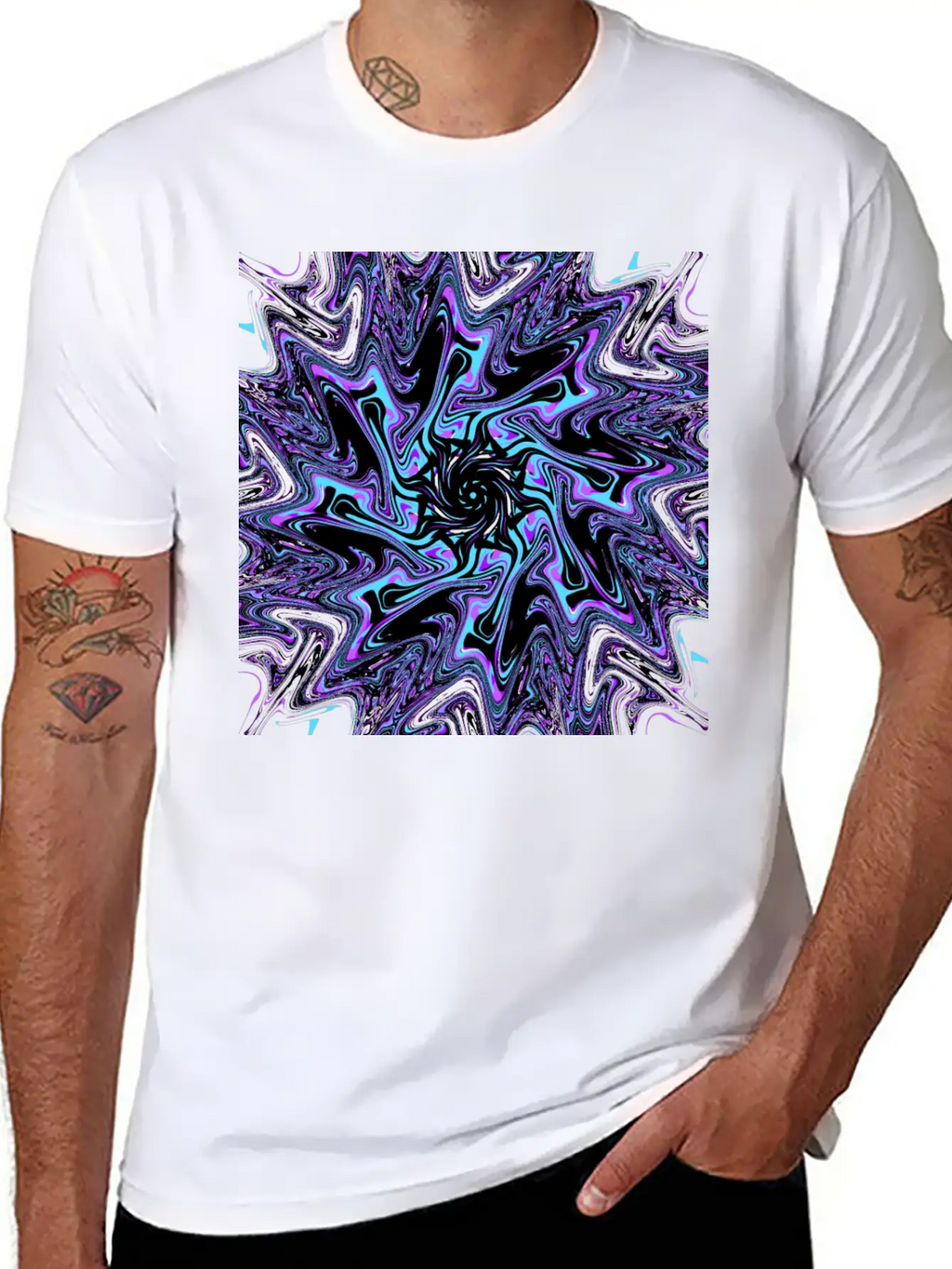 Galactic Black Hole Ectoplasm (Mandala) Stylish Everyday T-Shirt – Unisex Basic Cotton Tee
