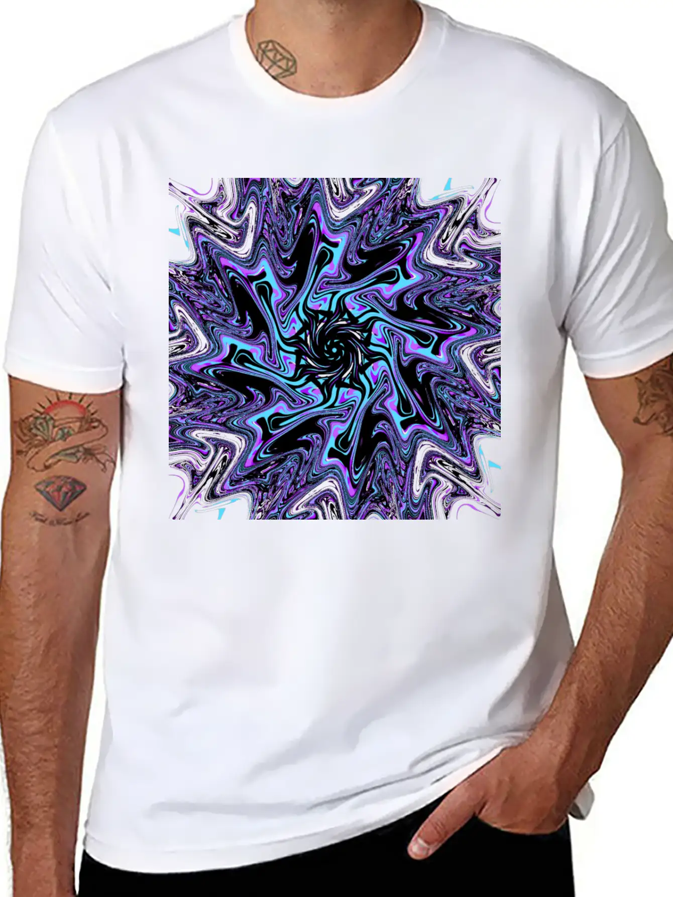 Galactic Black Hole Ectoplasm (Mandala) Stylish Everyday T-Shirt – Unisex Basic Cotton Tee