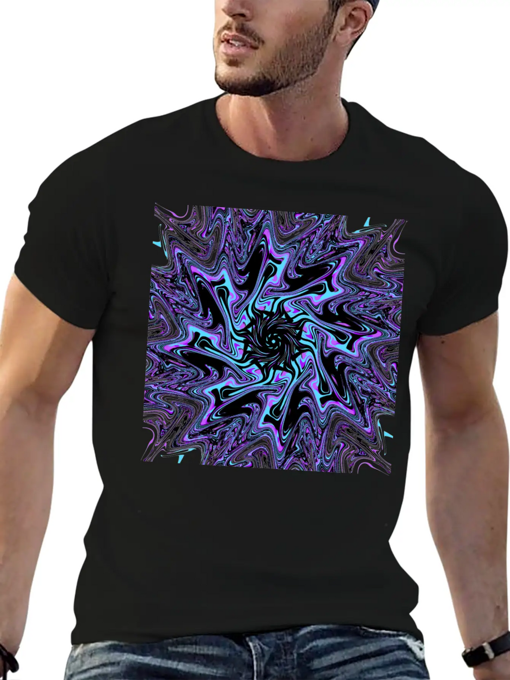 Galactic Black Hole Ectoplasm (Mandala) Stylish Everyday T-Shirt – Unisex Basic Cotton Tee