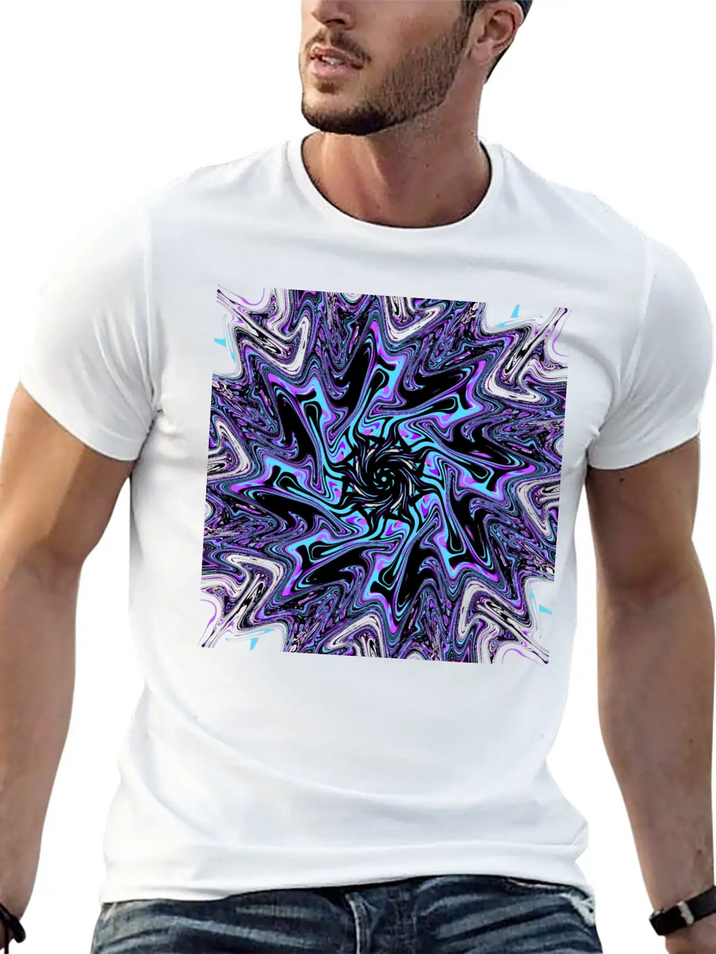 Galactic Black Hole Ectoplasm (Mandala) Stylish Everyday T-Shirt – Unisex Basic Cotton Tee