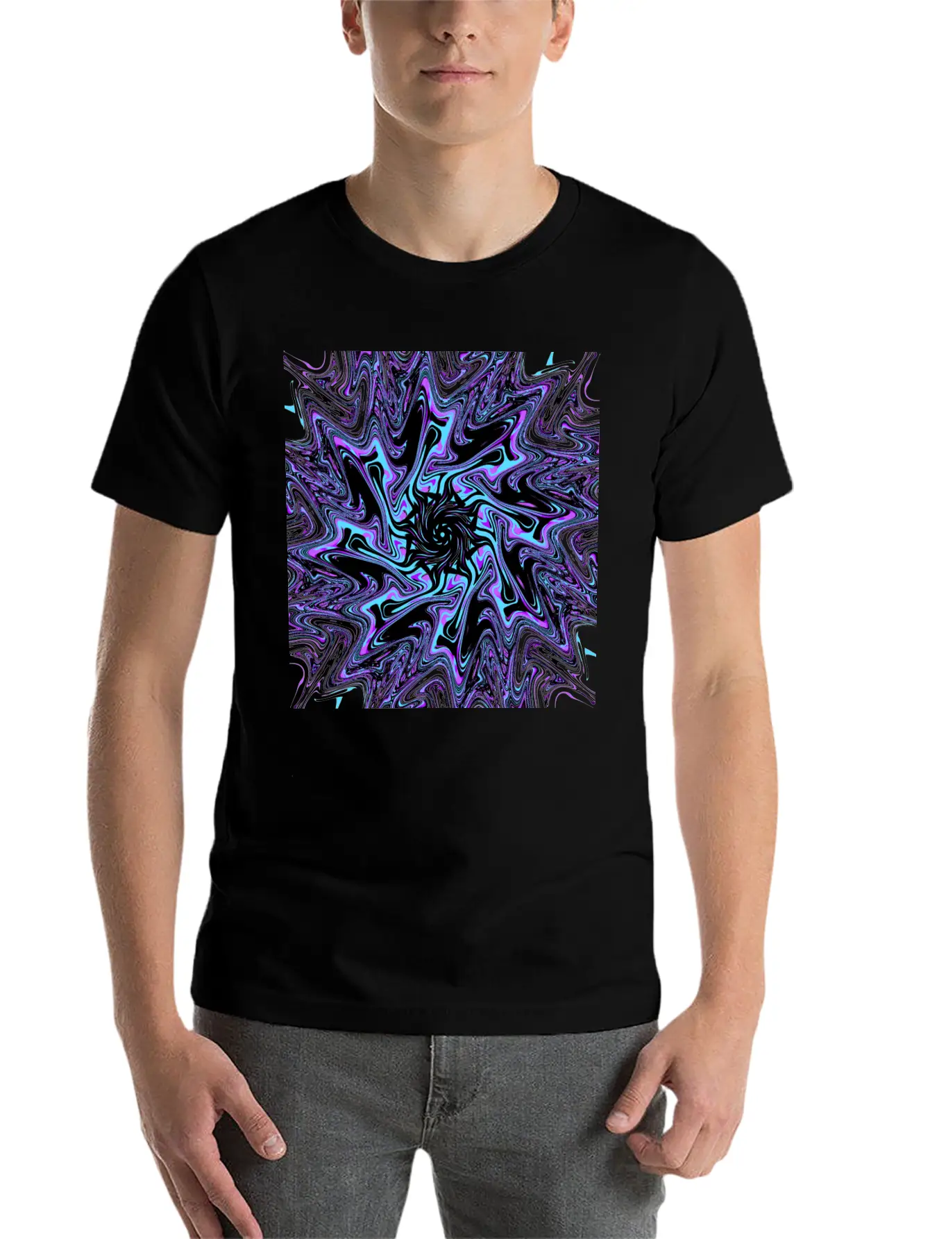 Galactic Black Hole Ectoplasm (Mandala) Stylish Everyday T-Shirt – Unisex Basic Cotton Tee