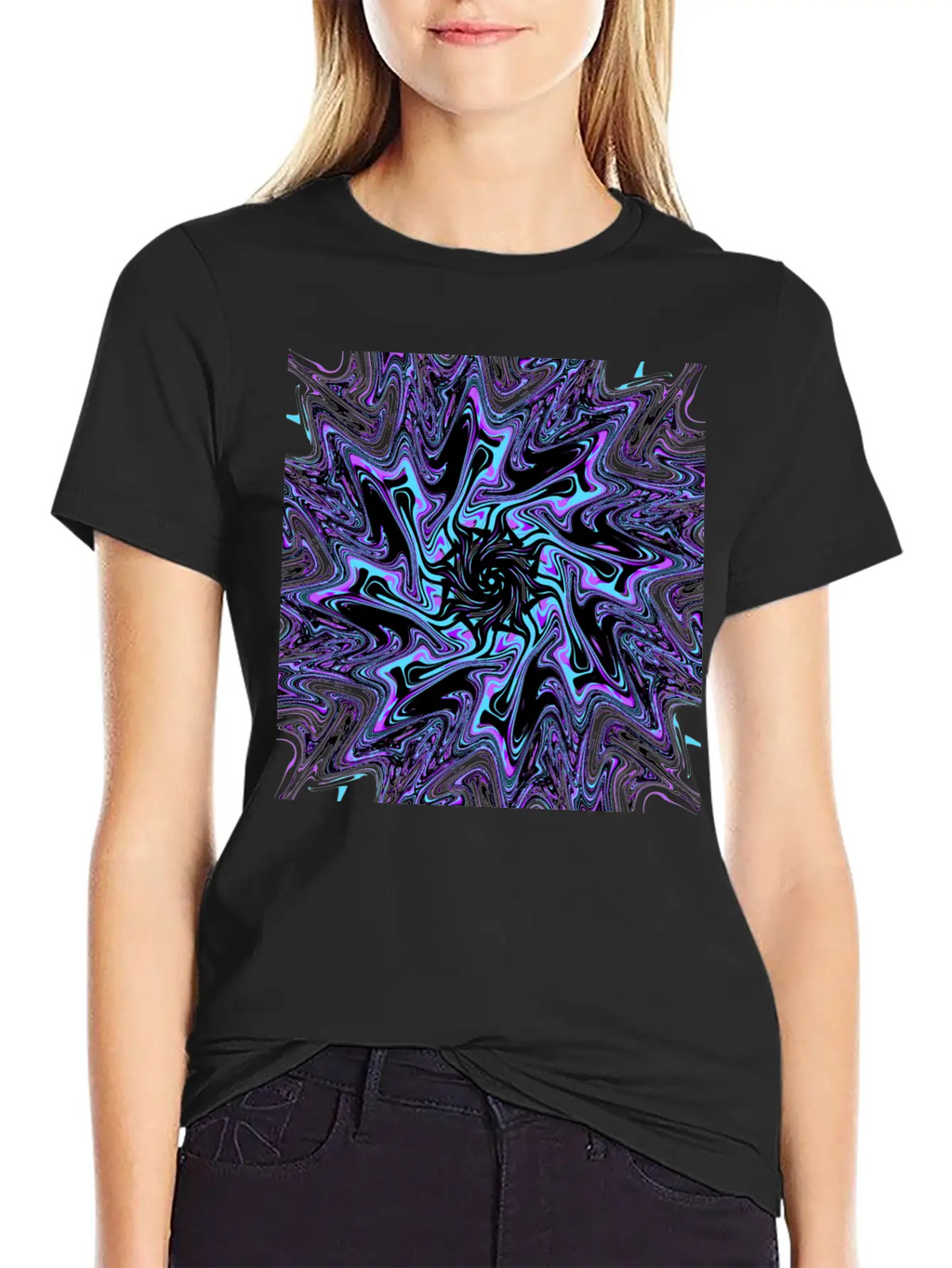 Galactic Black Hole Ectoplasm (Mandala) Stylish Everyday T-Shirt – Unisex Basic Cotton Tee