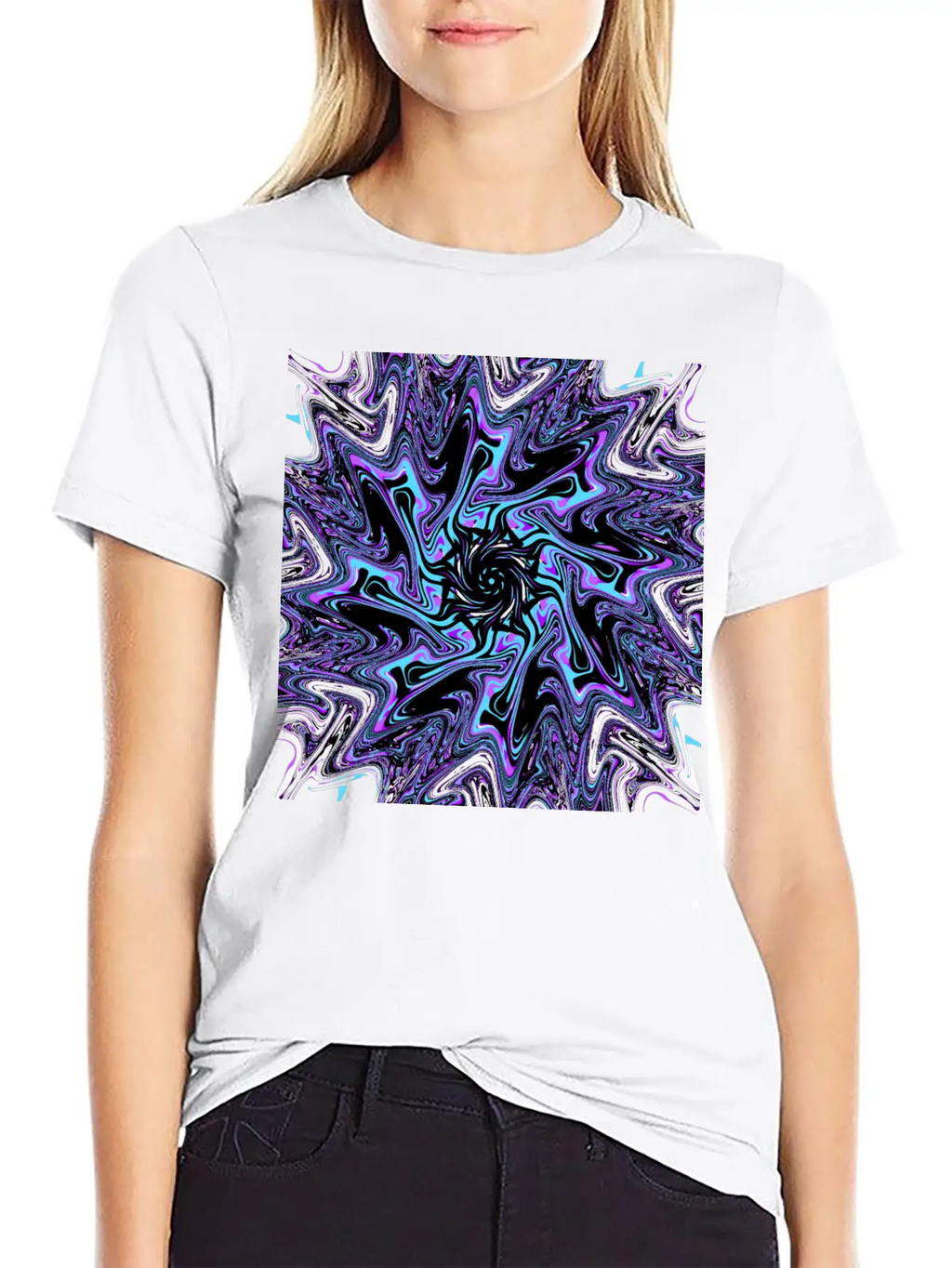 Galactic Black Hole Ectoplasm (Mandala) Stylish Everyday T-Shirt – Unisex Basic Cotton Tee