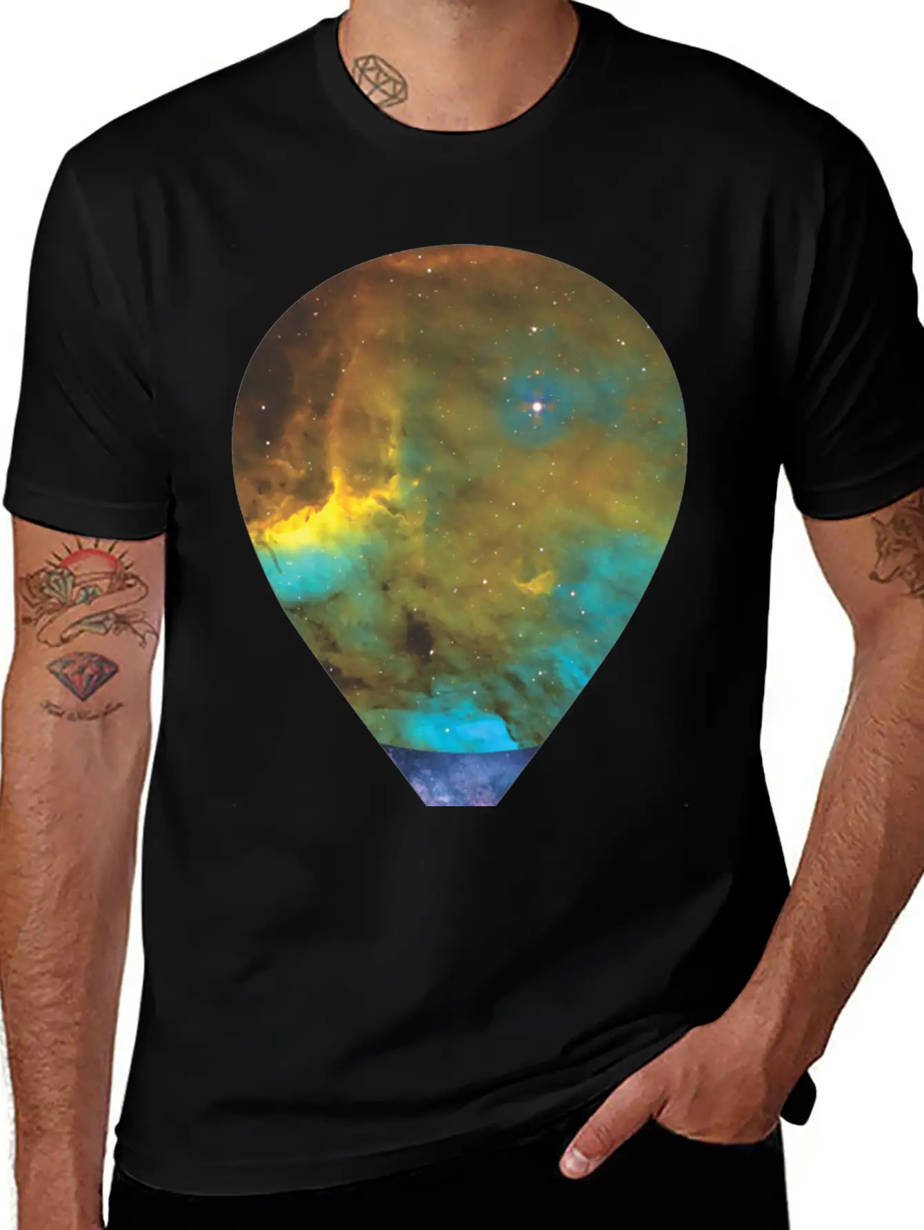 Galaxy Hot Air Balloon Unisex Casual T-Shirt – Clean Design For Daily Comfort