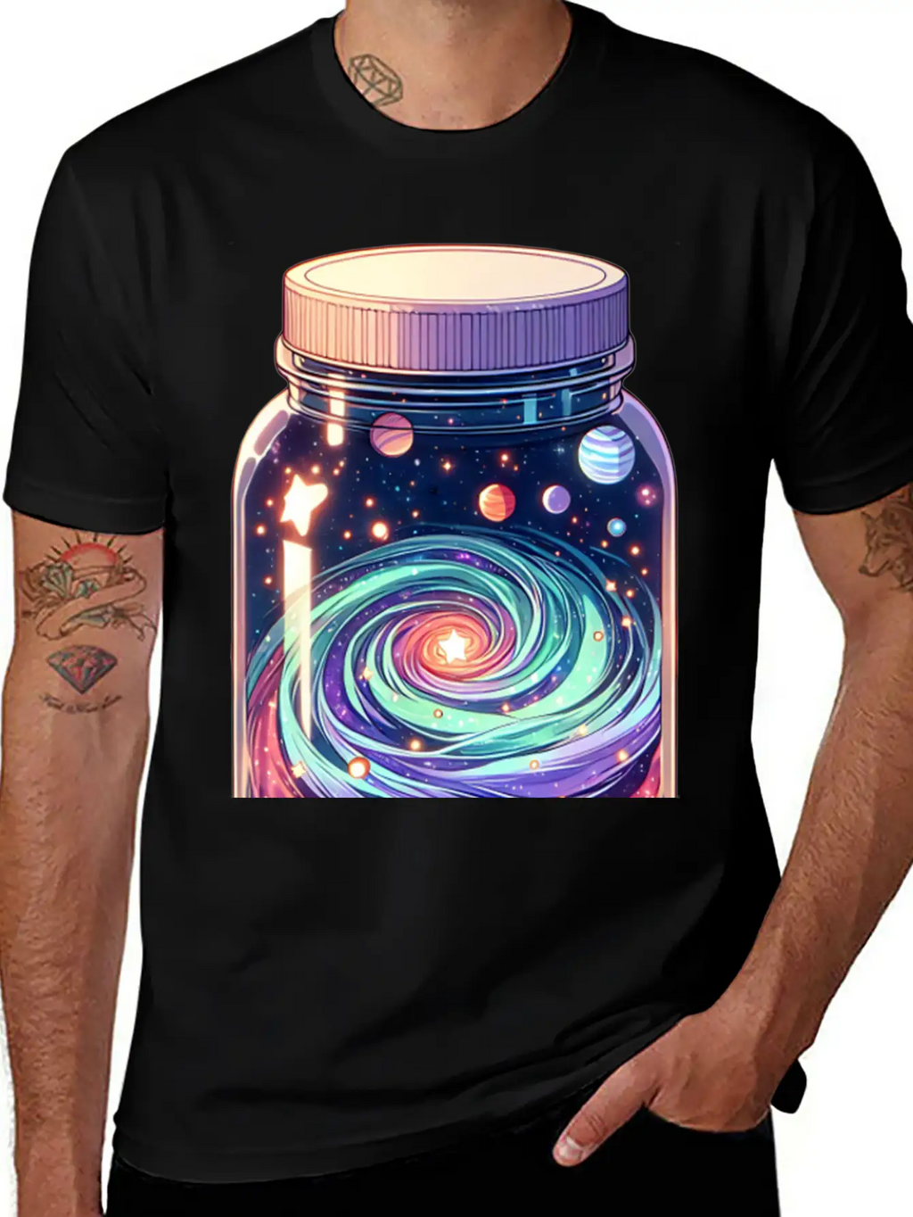 Galaxy In A Jar Basic Graphic T-Shirt – Daily Comfort In Soft Cotton