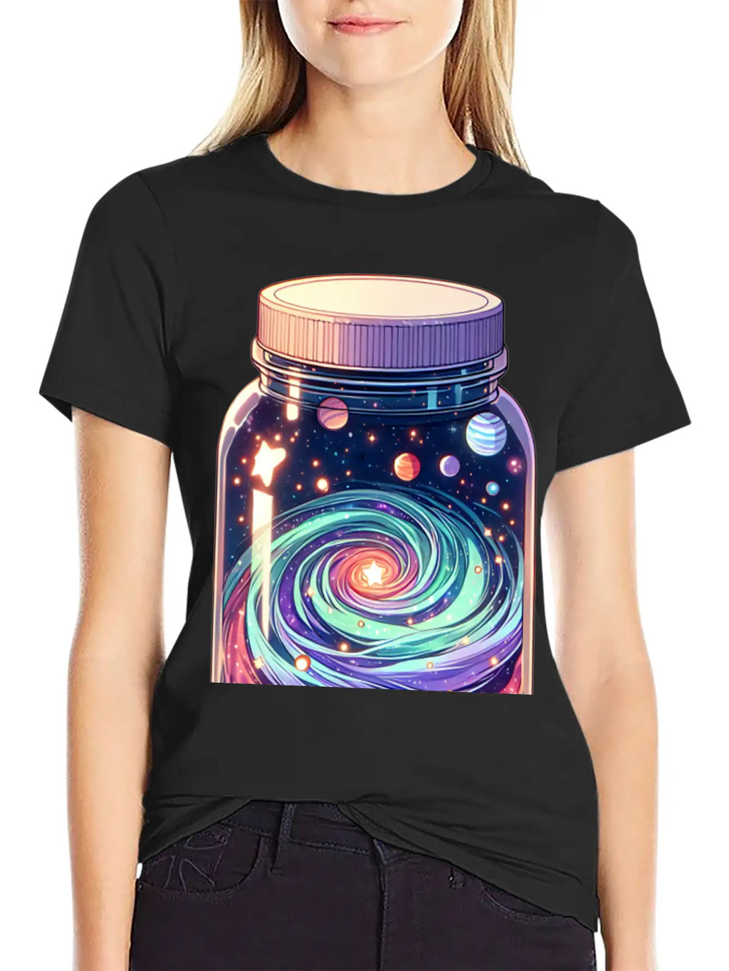 Galaxy In A Jar Basic Graphic T-Shirt – Daily Comfort In Soft Cotton