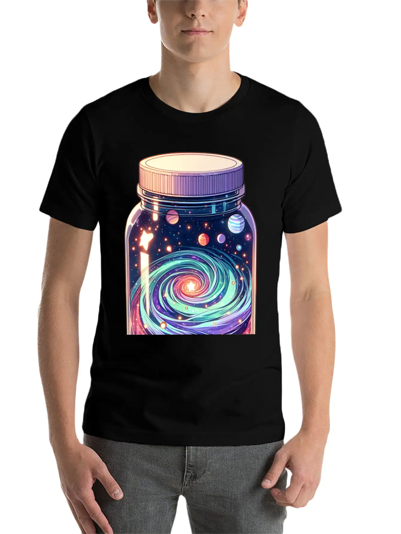 Galaxy In A Jar Basic Graphic T-Shirt – Daily Comfort In Soft Cotton