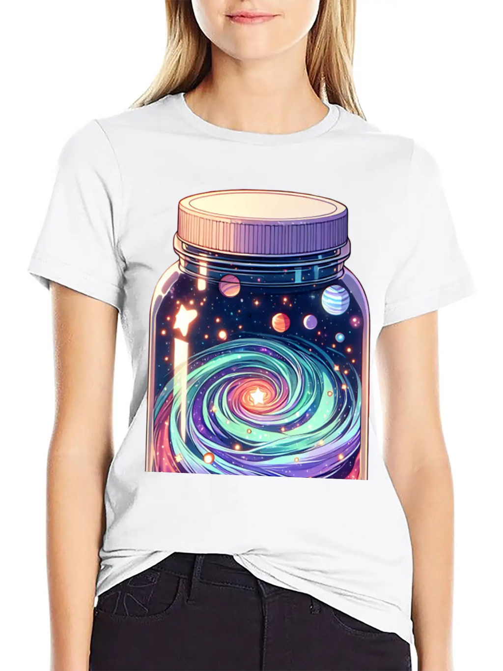 Galaxy In A Jar Basic Graphic T-Shirt – Daily Comfort In Soft Cotton