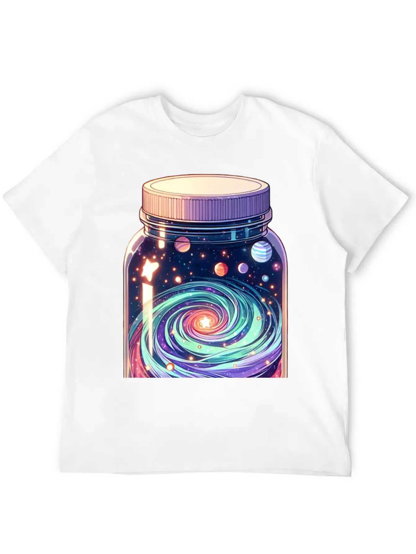 Galaxy In A Jar Basic Graphic T-Shirt – Daily Comfort In Soft Cotton