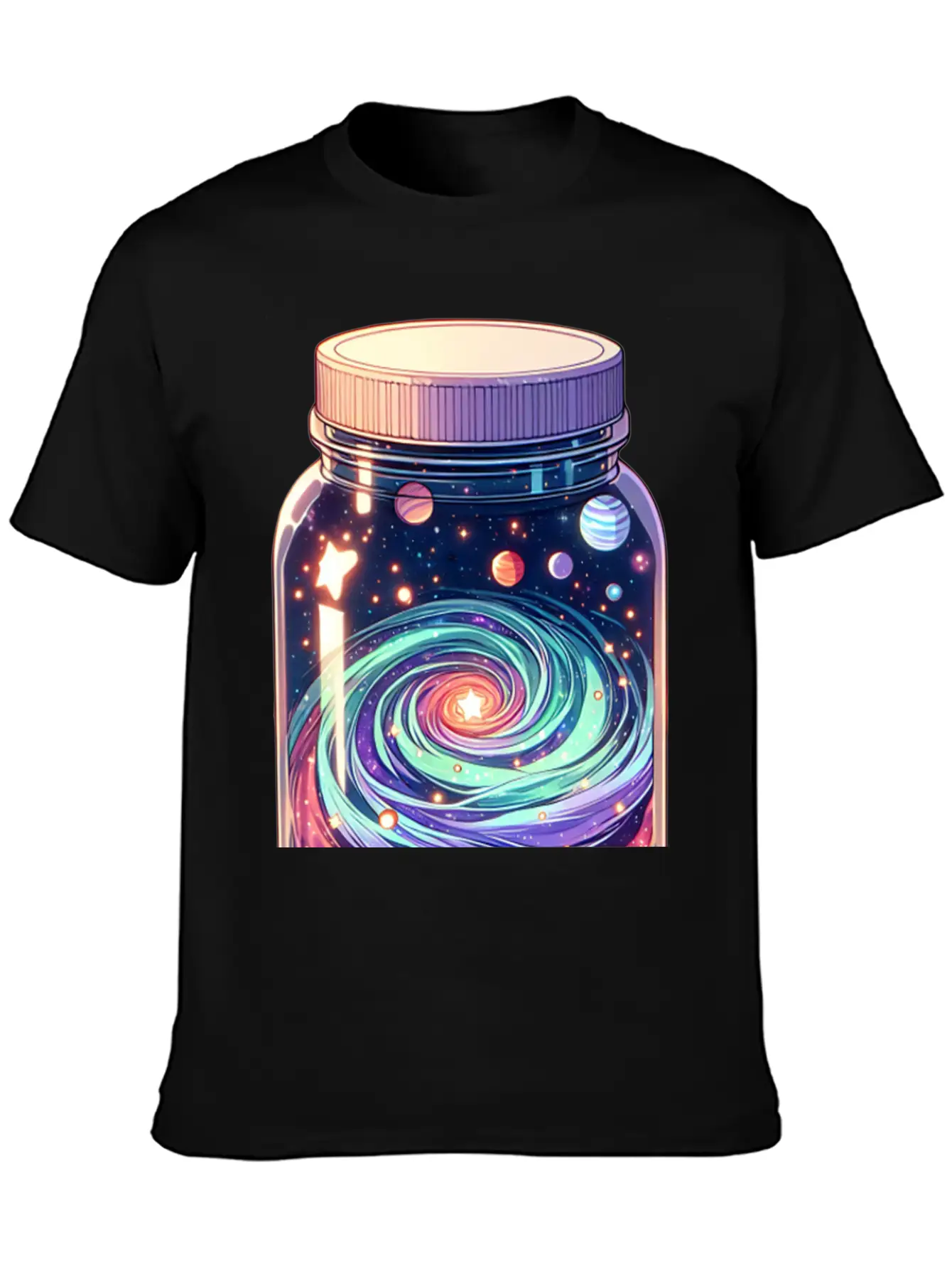 Galaxy In A Jar Basic Graphic T-Shirt – Daily Comfort In Soft Cotton