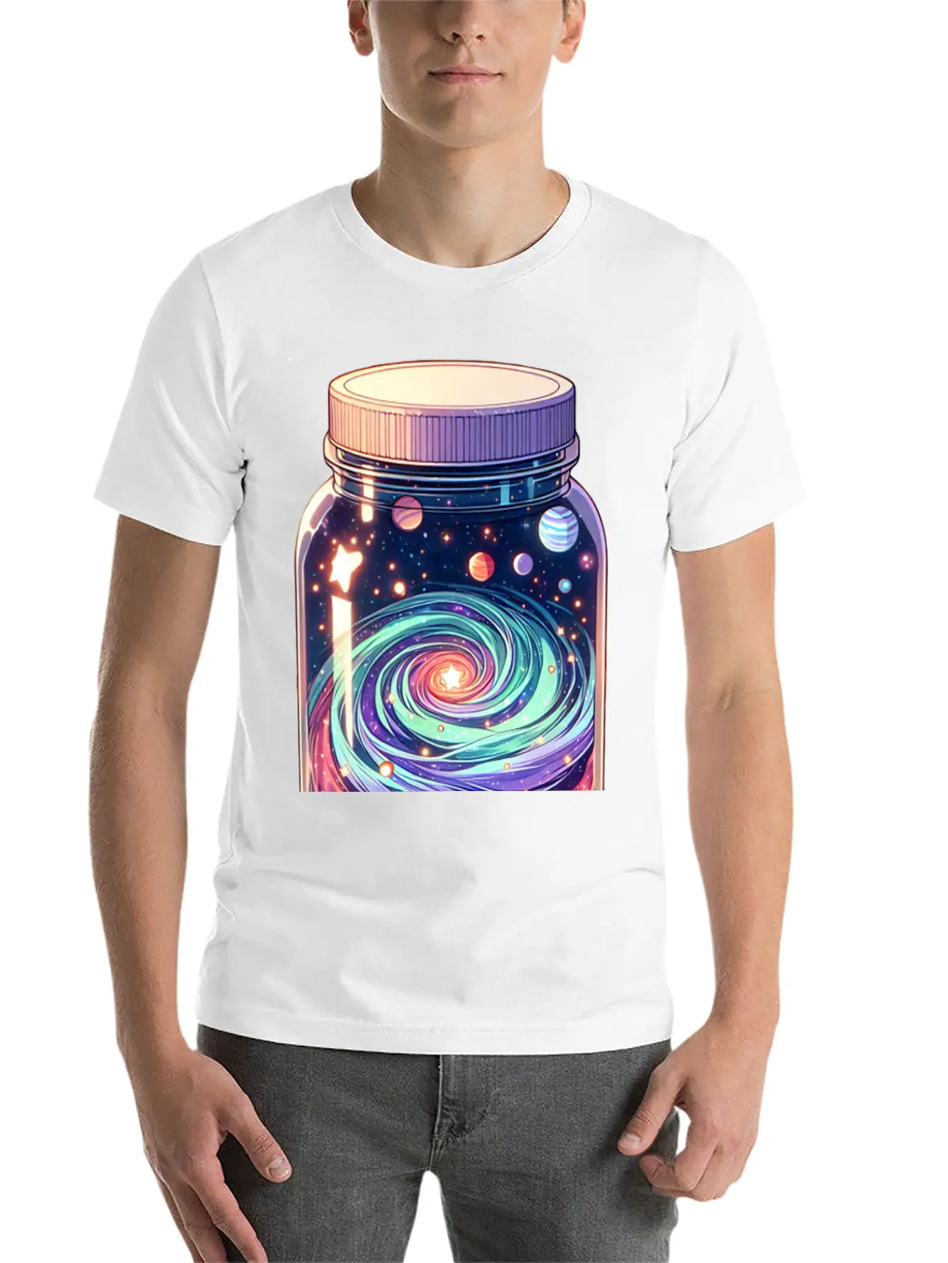 Galaxy In A Jar Basic Graphic T-Shirt – Daily Comfort In Soft Cotton