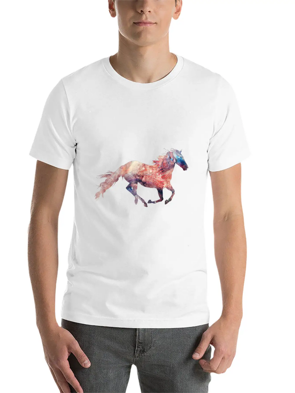 Galaxy Of Horse Essential Cotton Tee For Daily Outfits – Unisex Style