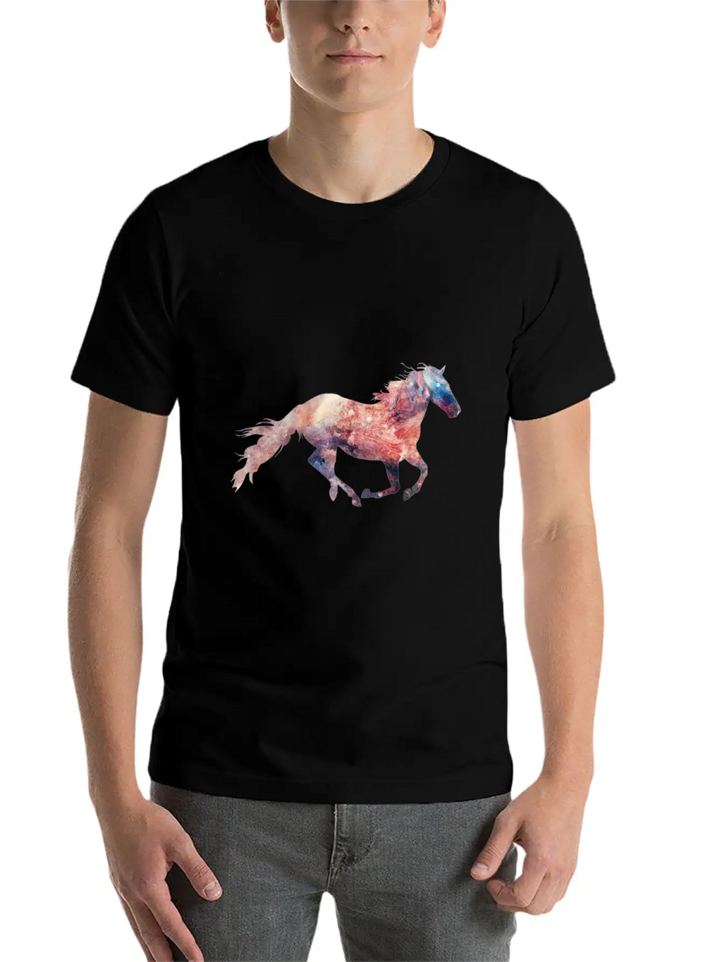 Galaxy Of Horse Essential Cotton Tee For Daily Outfits – Unisex Style