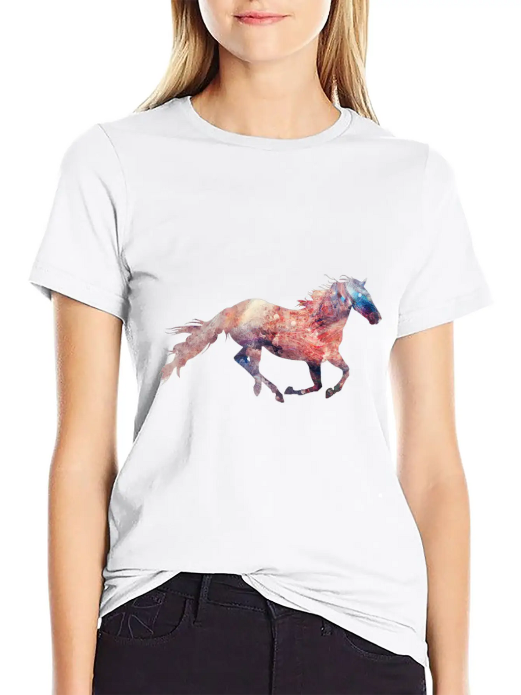 Galaxy Of Horse Essential Cotton Tee For Daily Outfits – Unisex Style